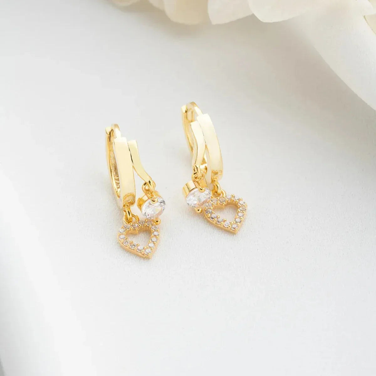 MINI HERZ & ZIRKONIA OHRRING| 925 SILBER