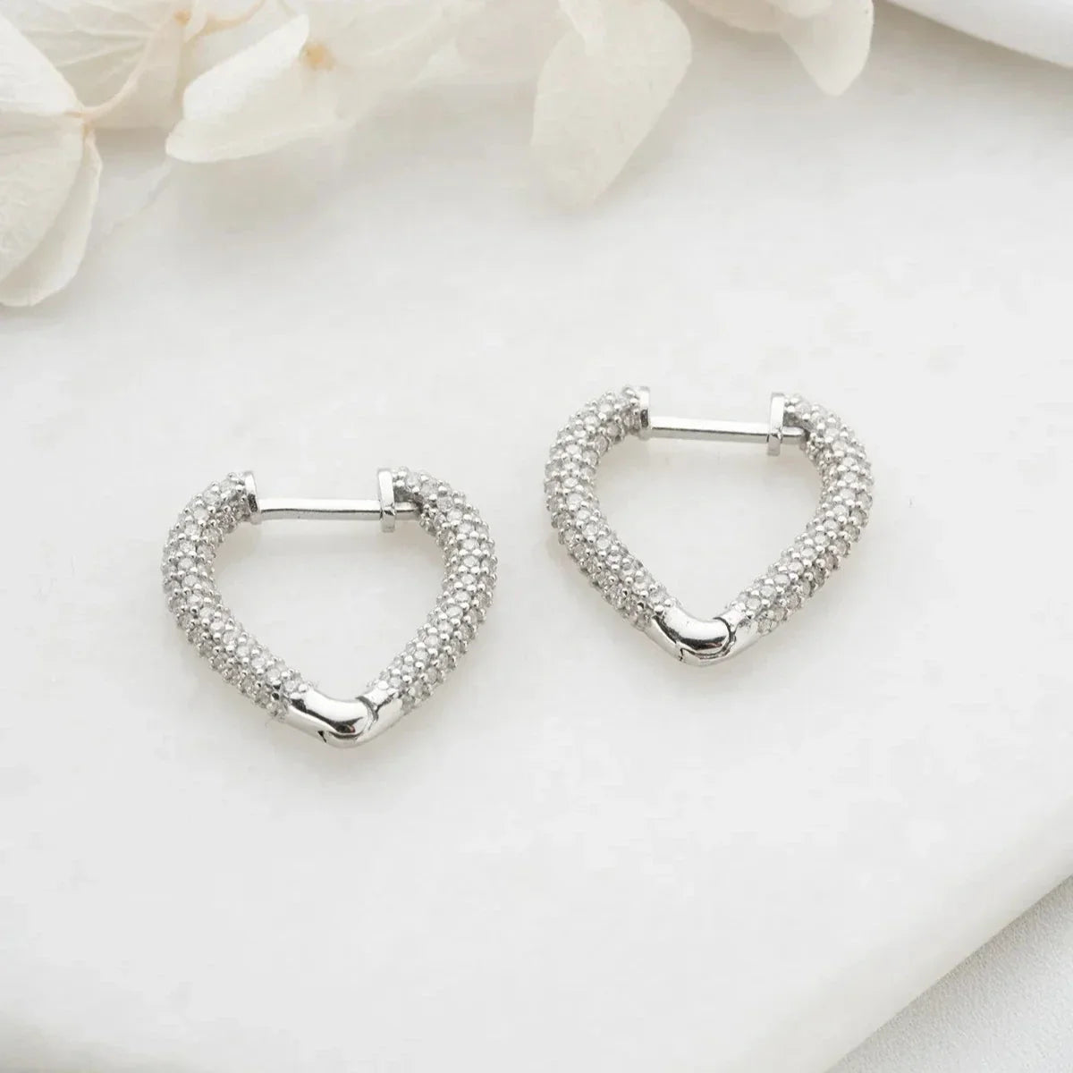 HERZ ZIRKONIA OHRRING | 925 SILBER