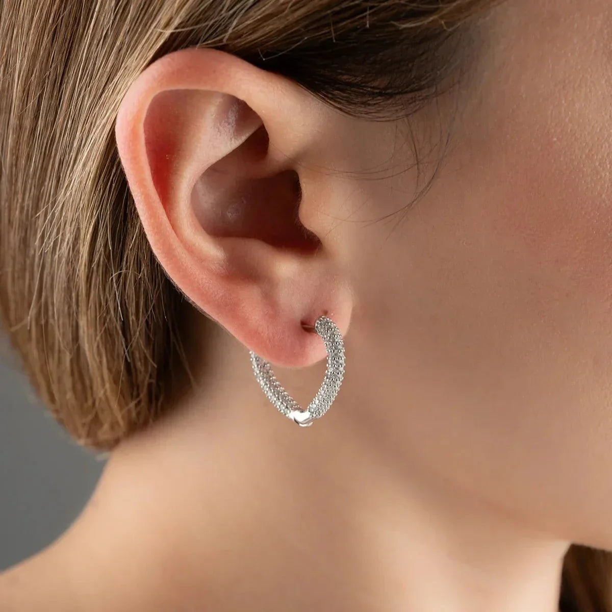 HERZ ZIRKONIA OHRRING | 925 SILBER