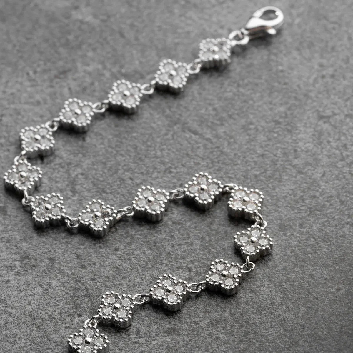 ZIRKON STEIN KLEE ARMBAND | 925 SILBER