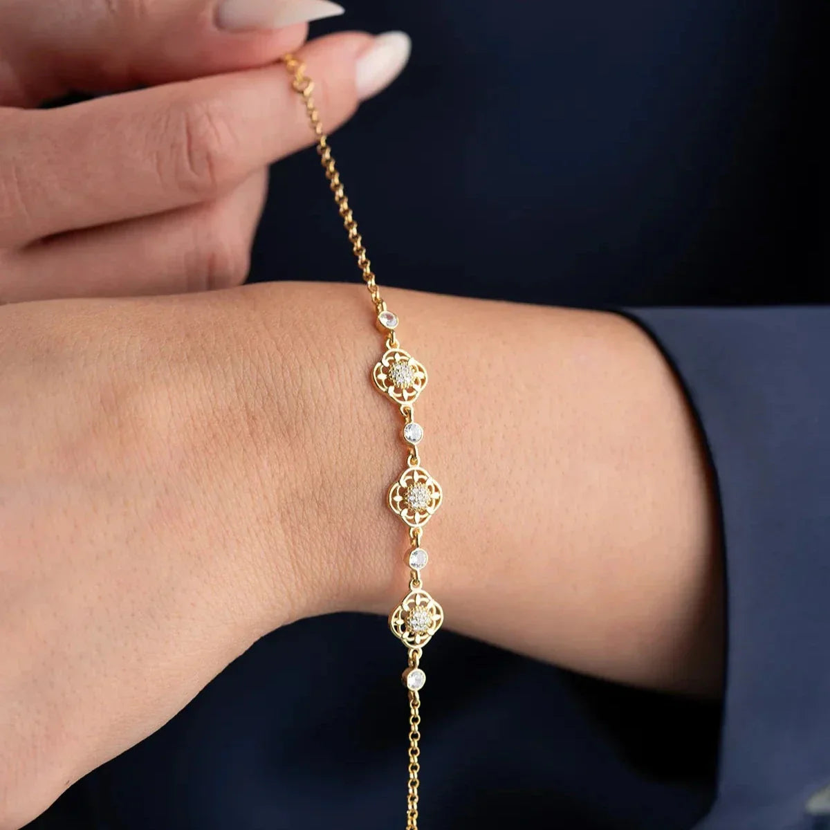 STEIN BLUMENARMBAND | 925 SILBER