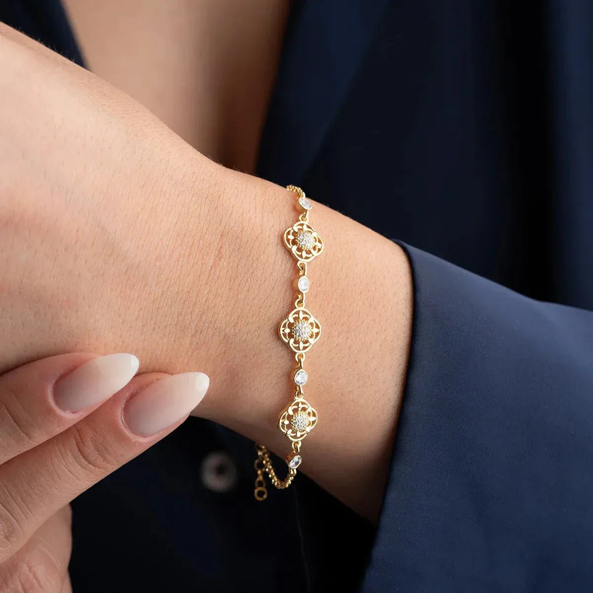 STEIN BLUMENARMBAND | 925 SILBER