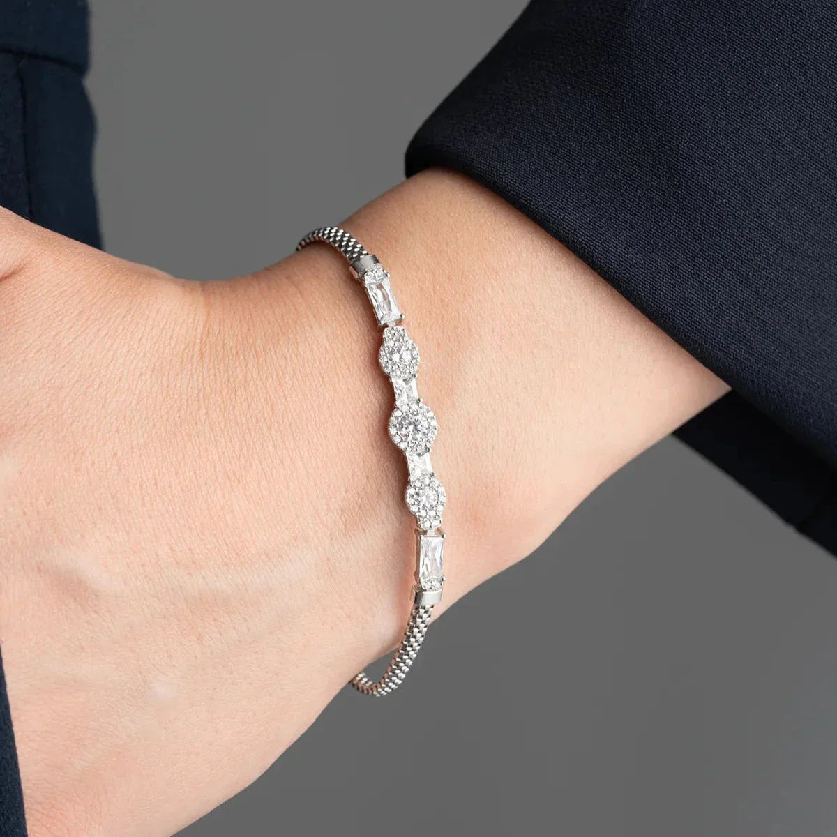 DIAMANT BLOOM ARMBAND | 925 SILBER