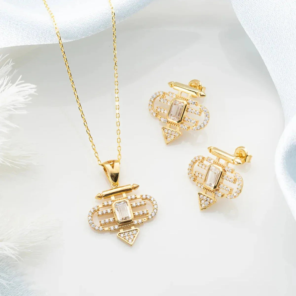 SEYMA HALSKETTE OHRRING SET | 925 SILBER