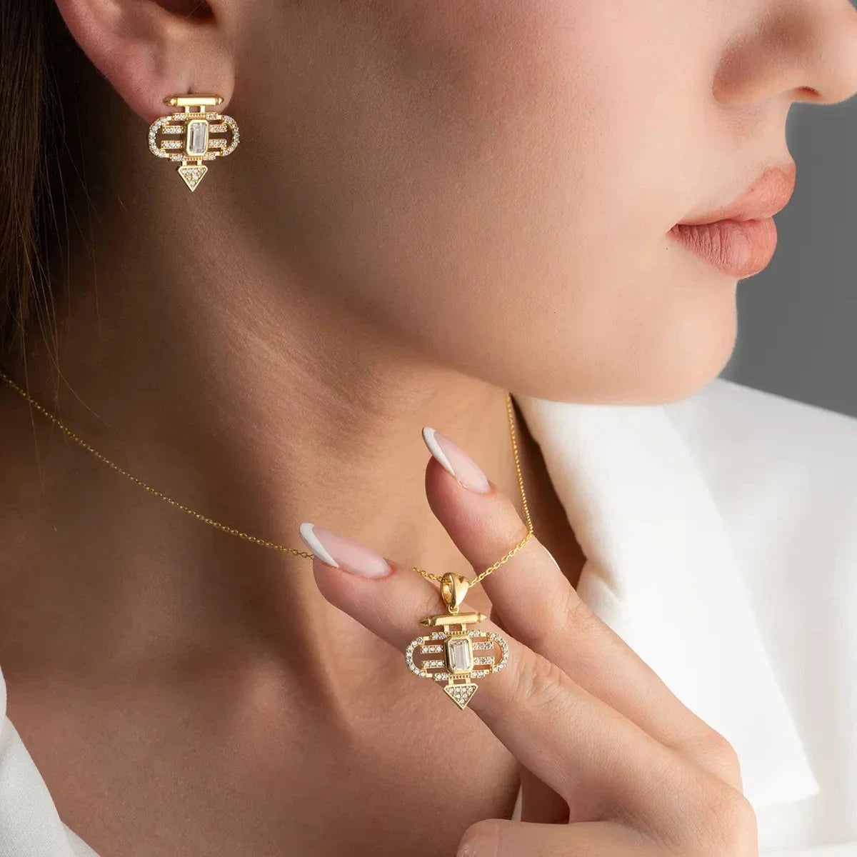 SEYMA HALSKETTE OHRRING SET | 925 SILBER