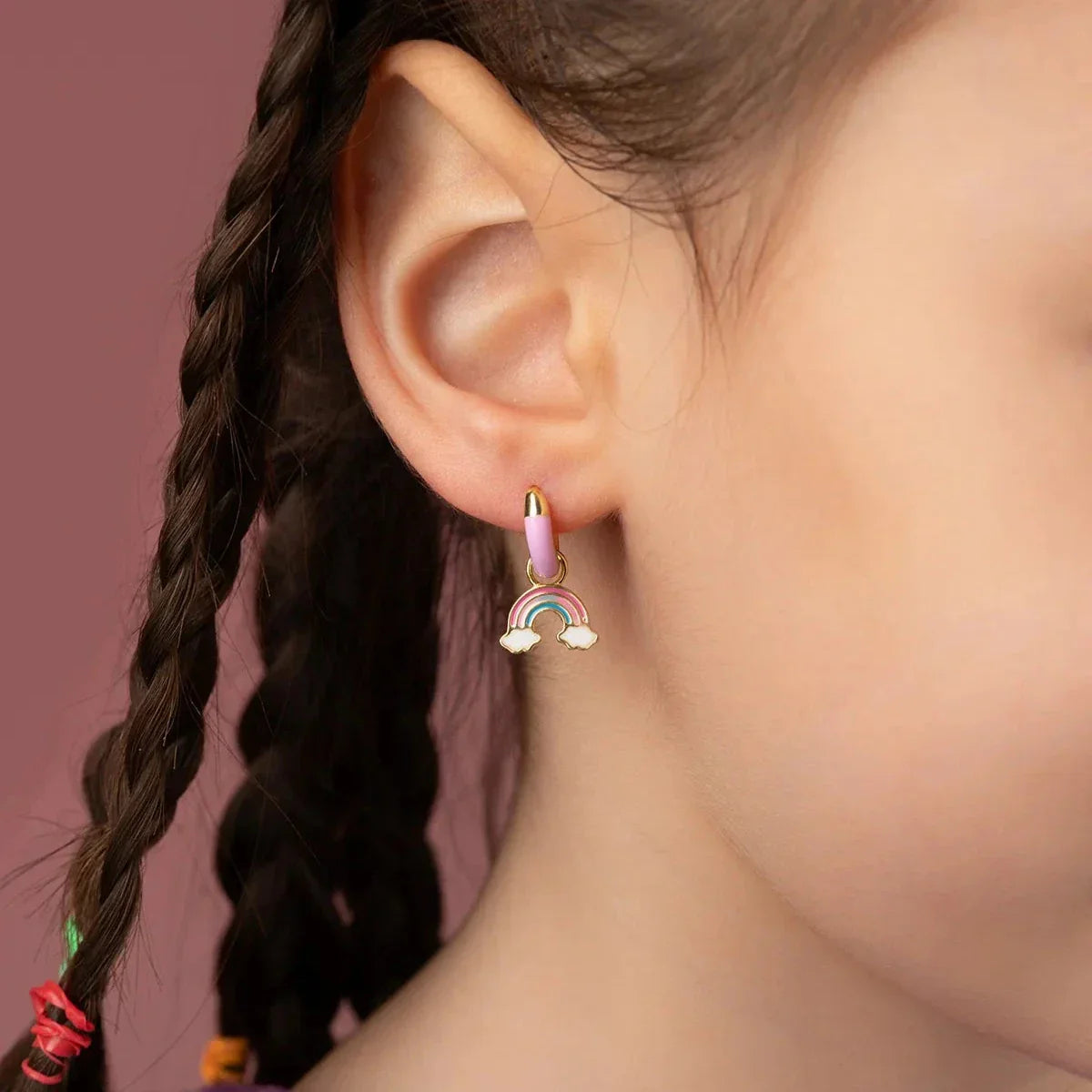 KINDER REGENBOGEN OHRRINGE | 925 SILBER