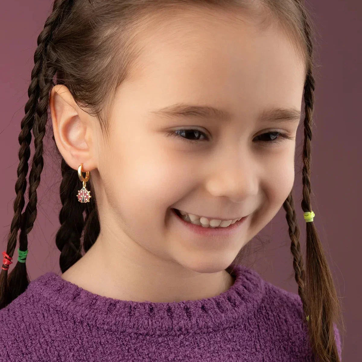 MARIENKÄFER KINDER OHRRINGE | 925 SILBER