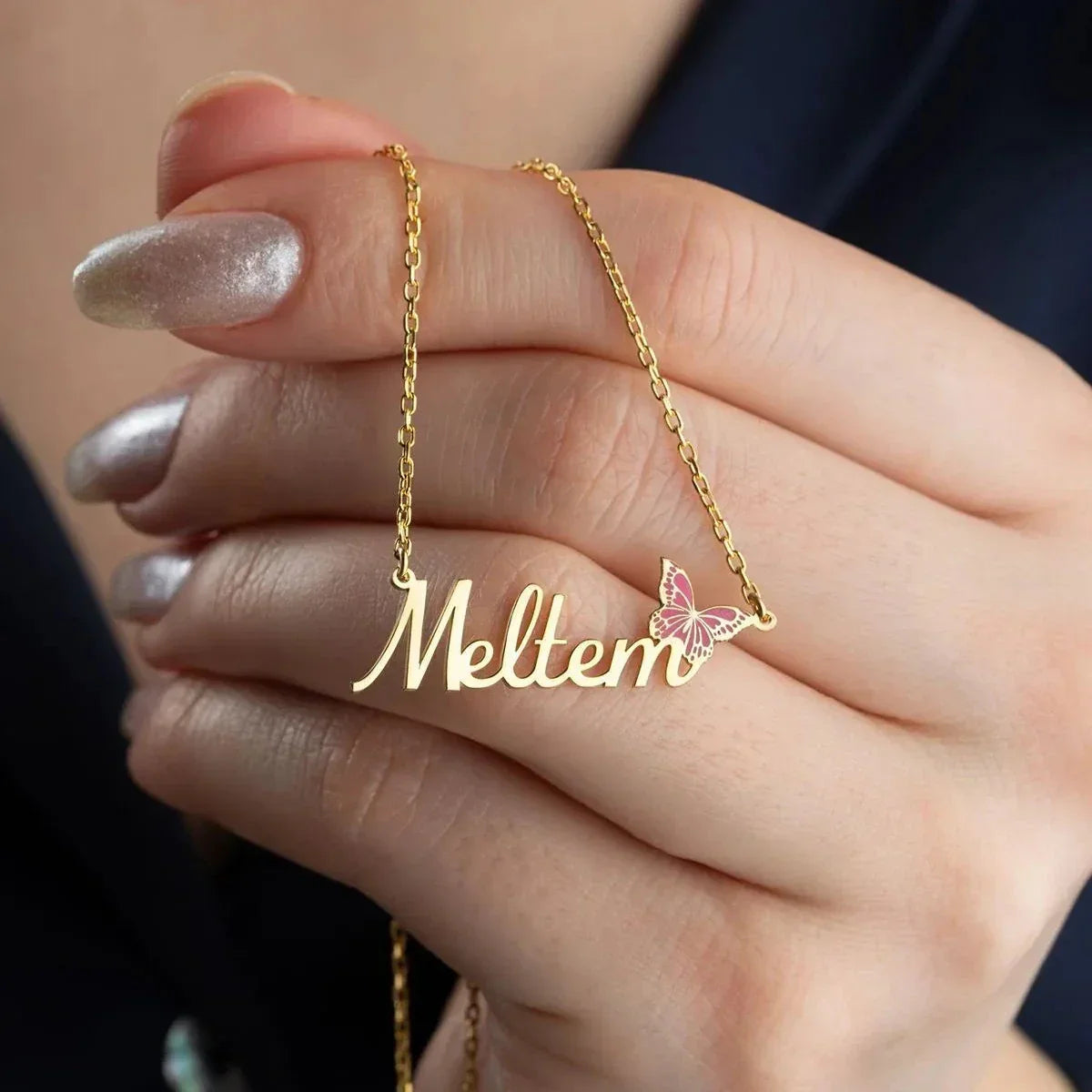 NAMENSKETTE MIT SCHMETTERLING | 925 SILBER