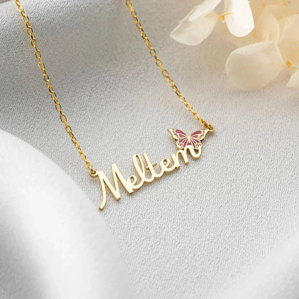 NAMENSKETTE MIT SCHMETTERLING | 925 SILBER