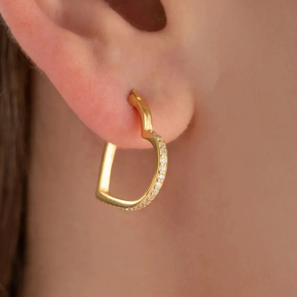 ZIRKONIA HERZ OHRRINGE | 925 SILBER