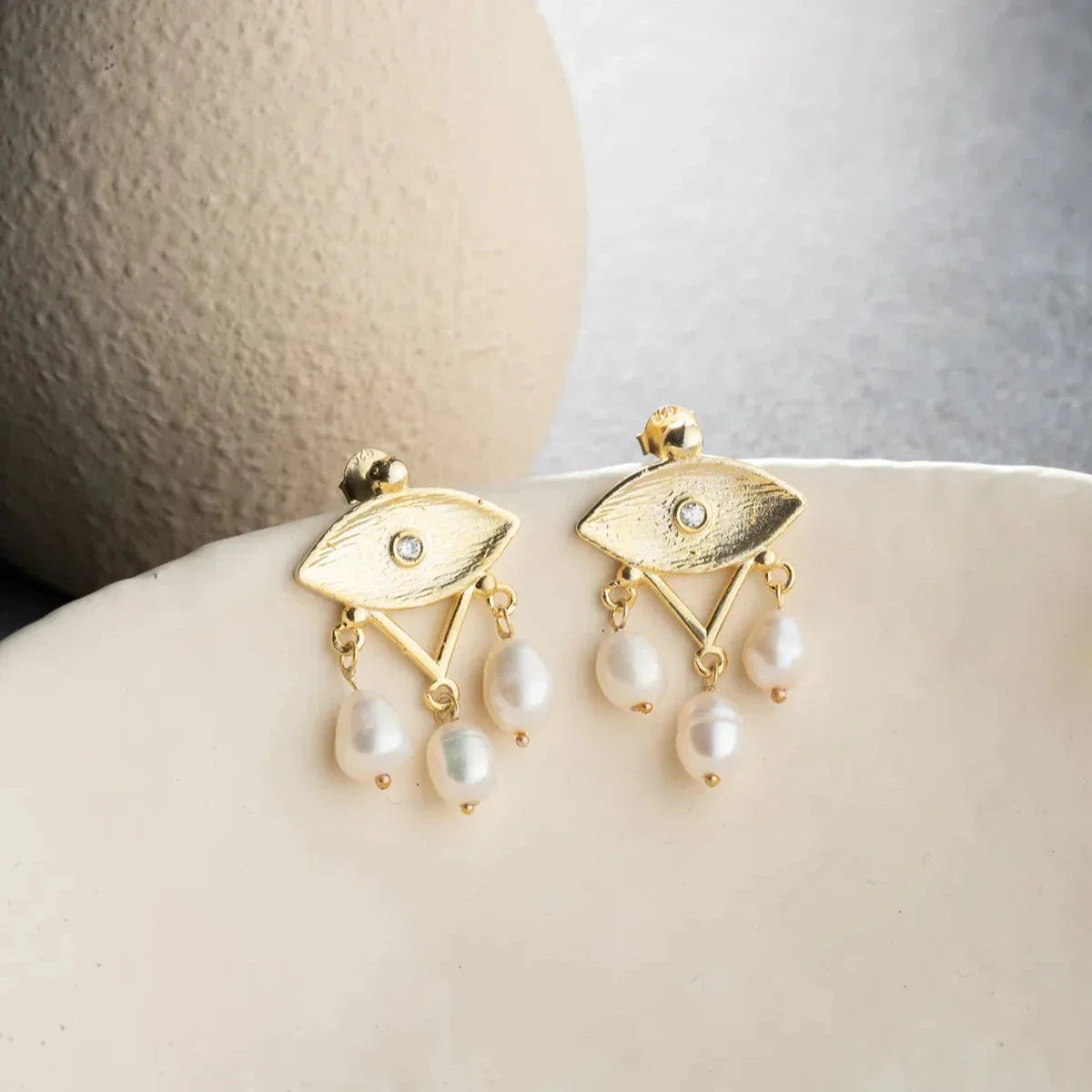 PERLENAUGEN OHRRINGE | 925 SILBER