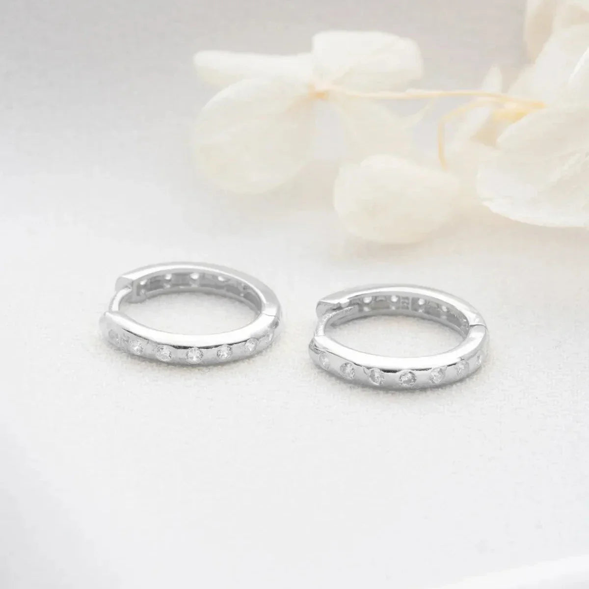 MINI CREOLEN ZIRKONIA OHRRING | 925 SILBER