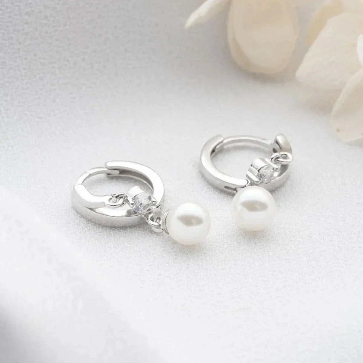 PERLE & ZIRKONIA OHRRING | 925 SILBER