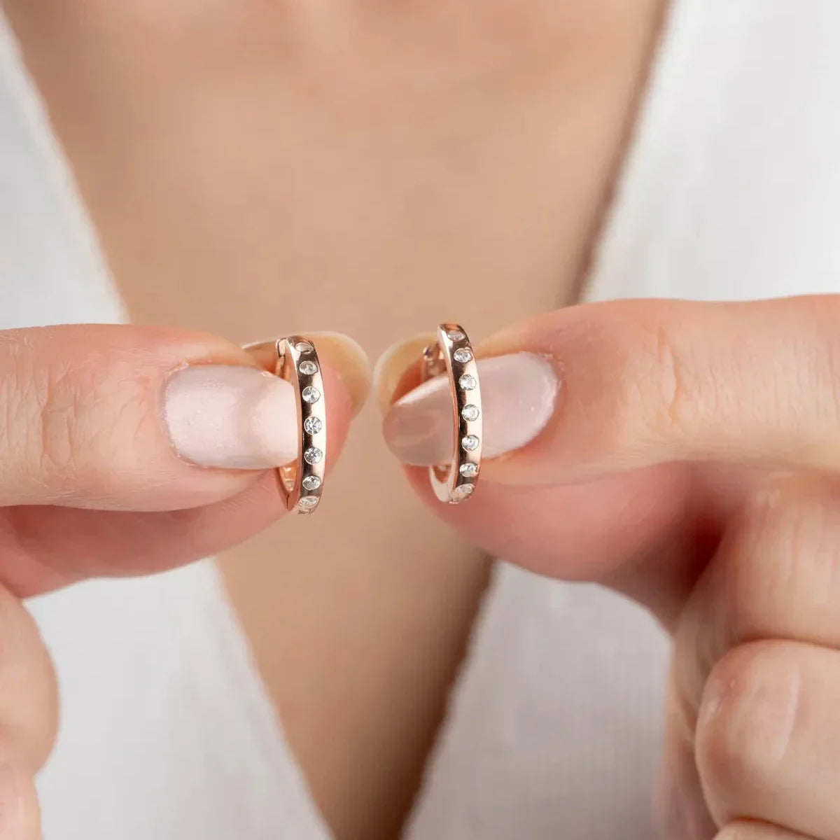 MINI CREOLEN ZIRKONIA OHRRING | 925 SILBER