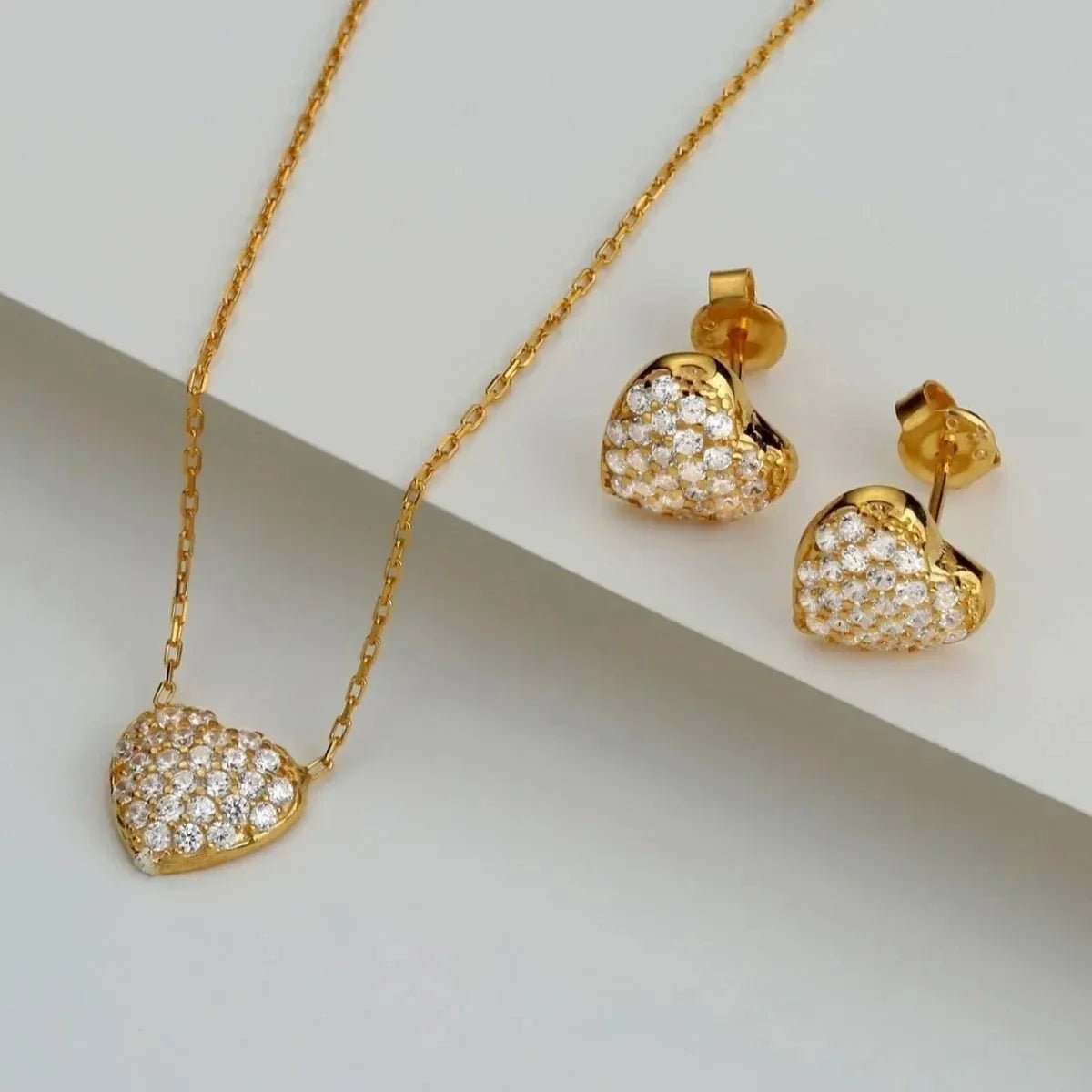 ZIRKONIA HERZ SET | 925 SILBER