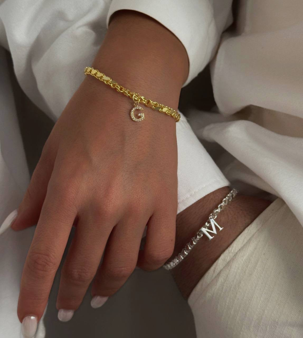 COUPLE GERSTEN LETTER BRACELET | 925 SILBER