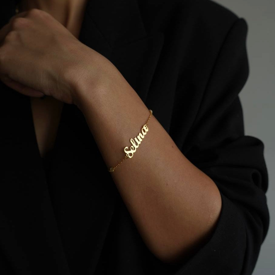 DOUBLE ZIRKONIA NAMENSARMBAND | 925 SILBER