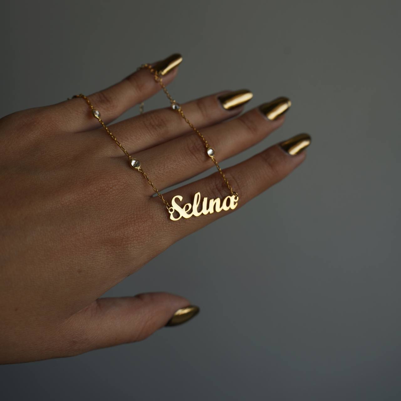 DOUBLE ZIRKONIA NAMENS HALSKETTE | 925 SILBER