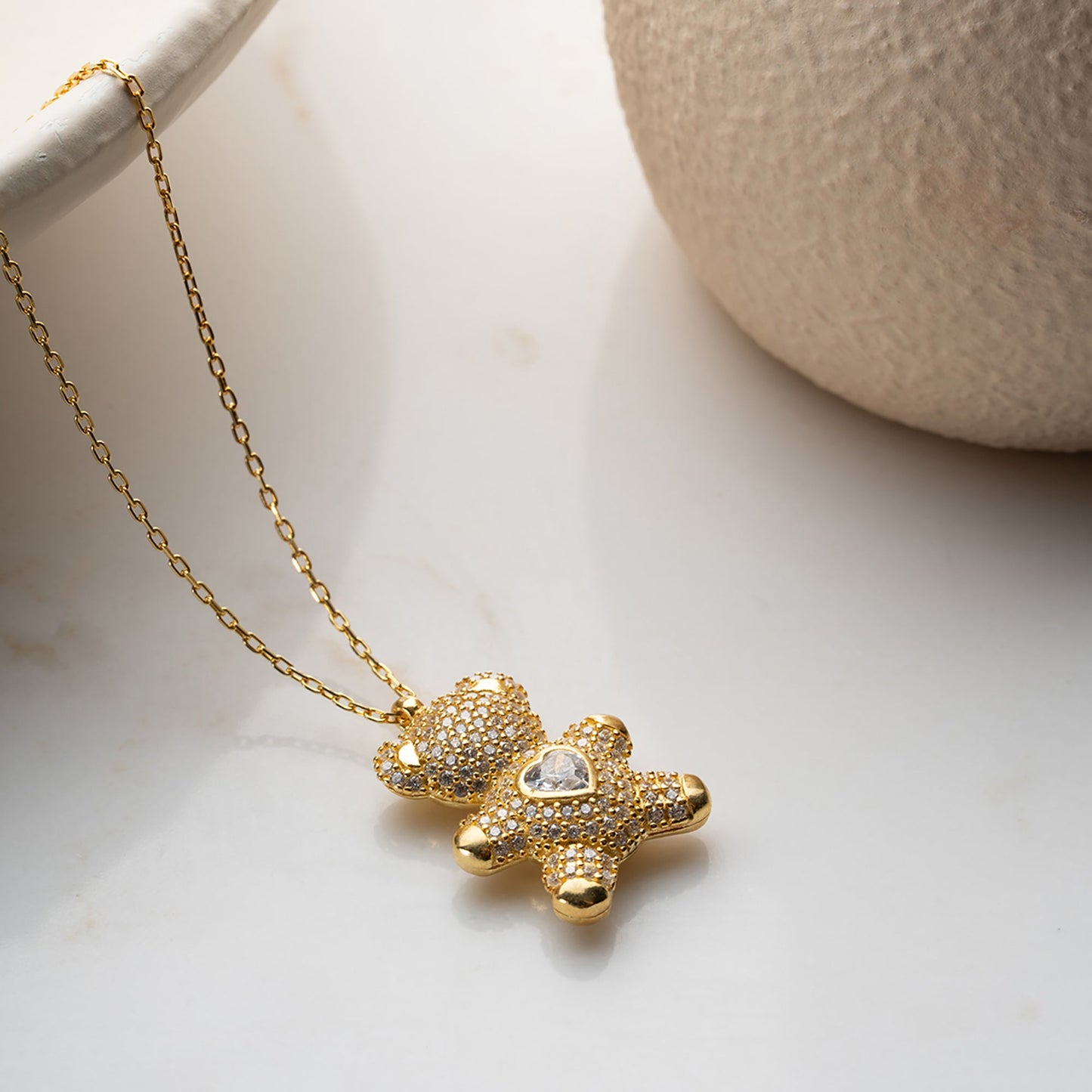 TEDDY HEART KETTE | 925 SILBER