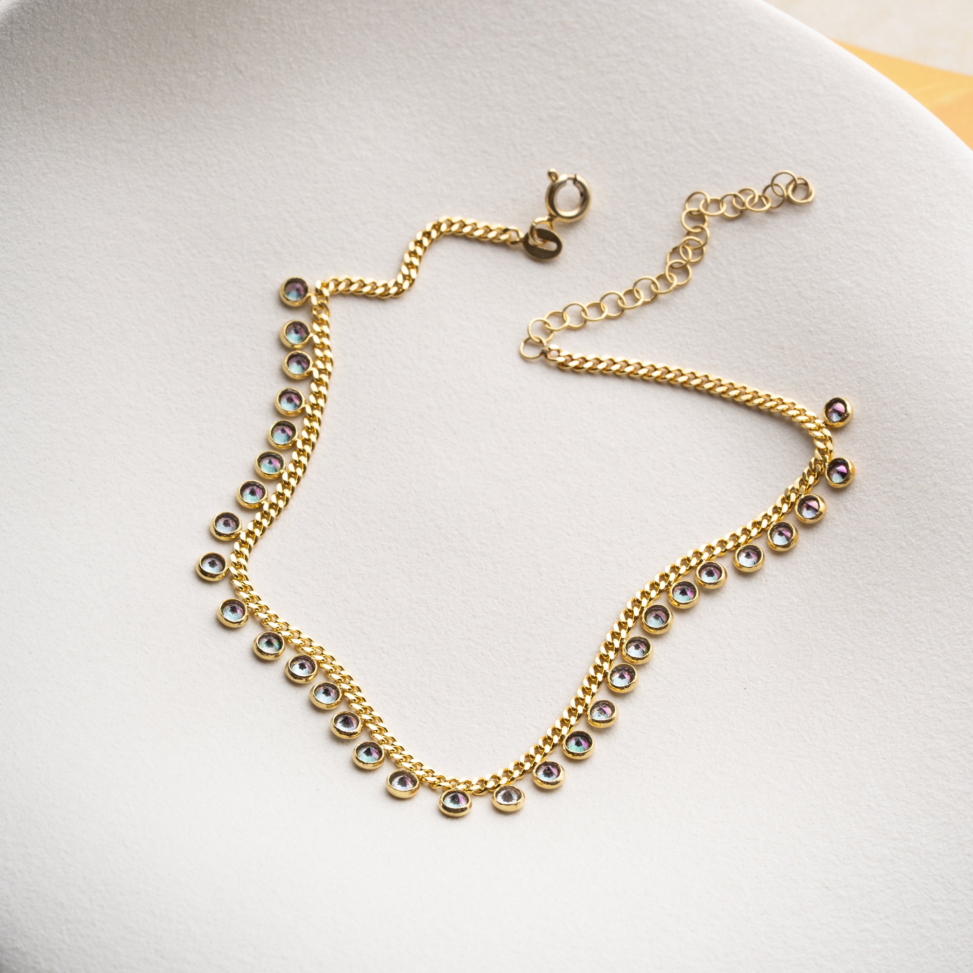 MULTI STONE FUSSKETTE | 925 SILBER.