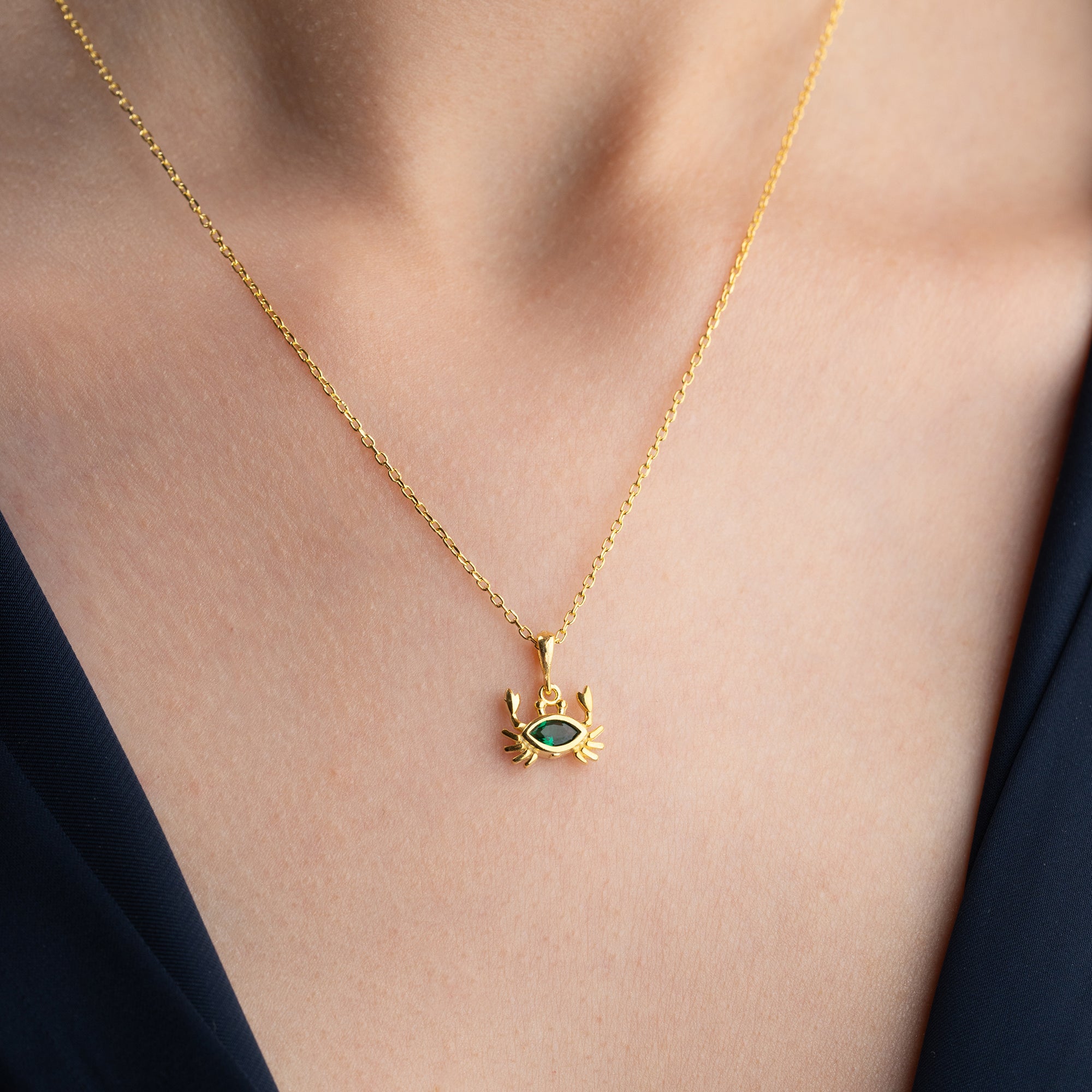 ZIRKONIA KREBS HALSKETTE | 925 SILBER