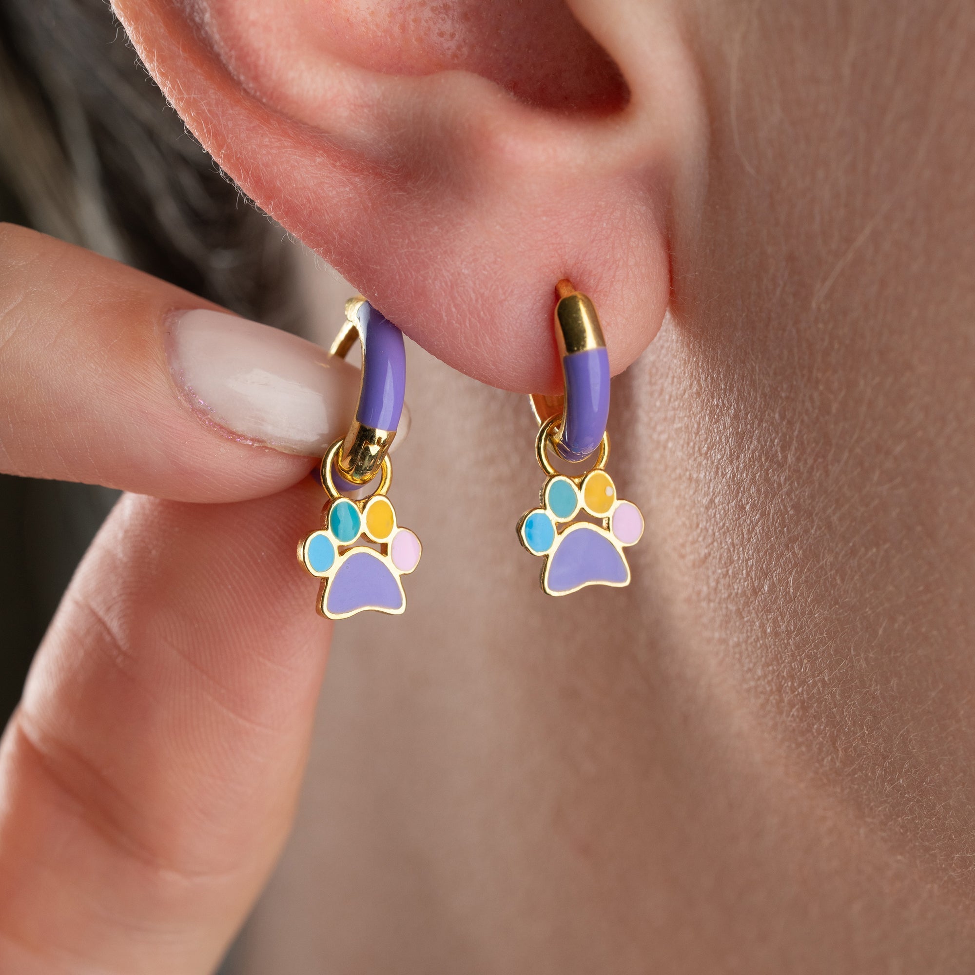 KINDER PFOTE OHRRINGE | 925 SILBER