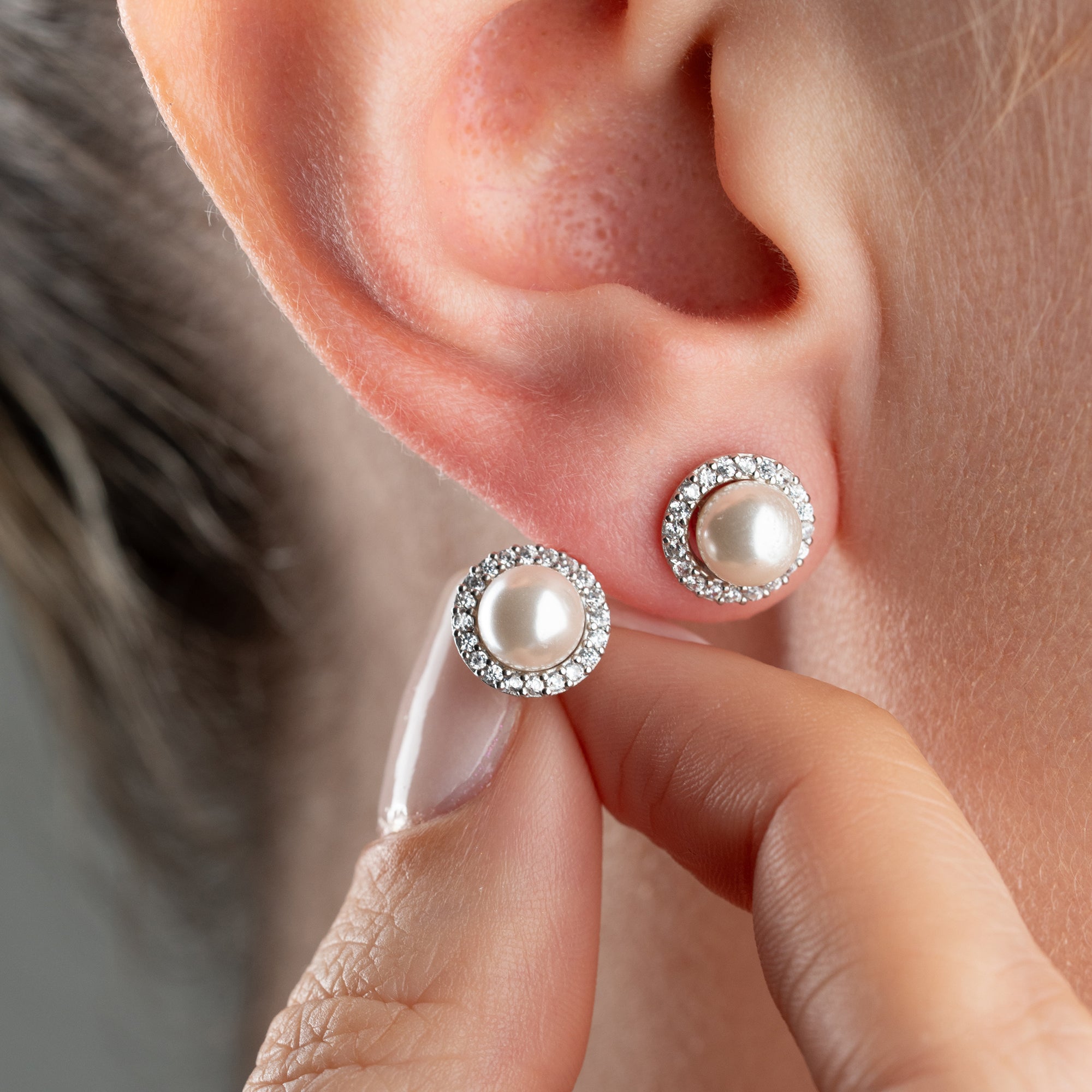 ZIRKONIA PEARL OHRRINGE | 925 SILBER