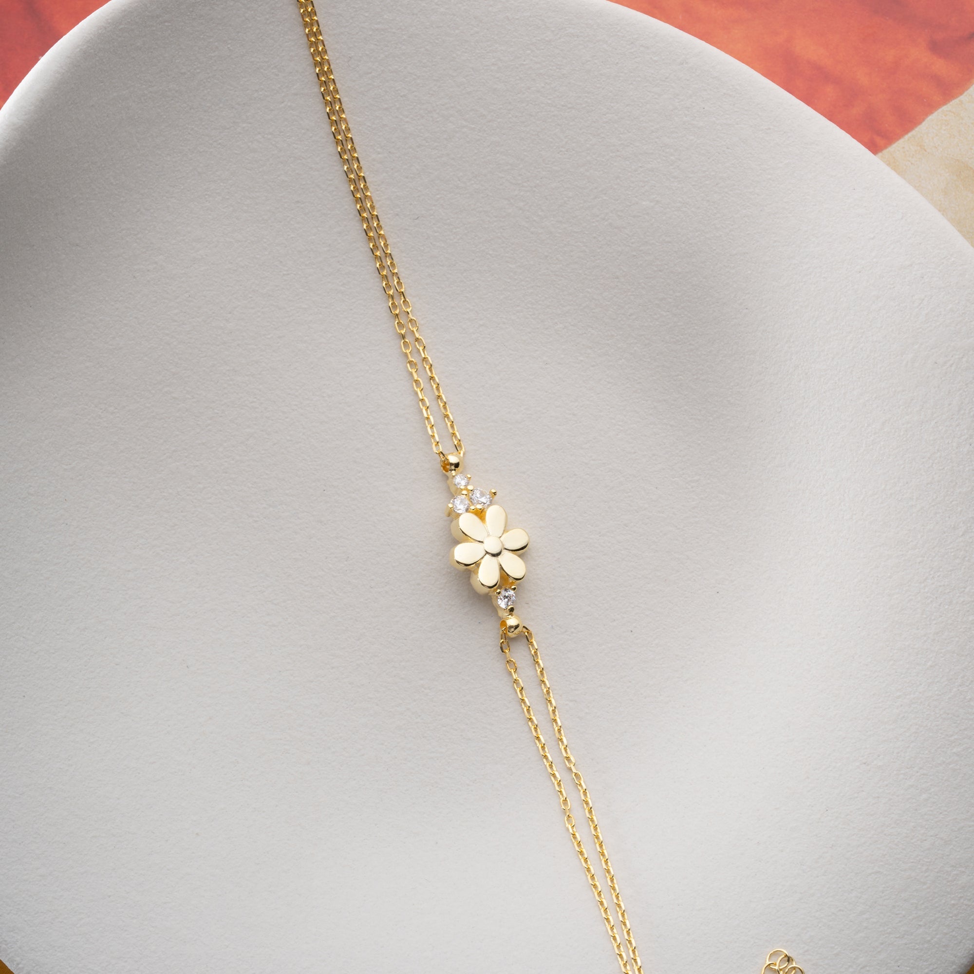 FLOWER STONE ARMBAND | 925 SILBER