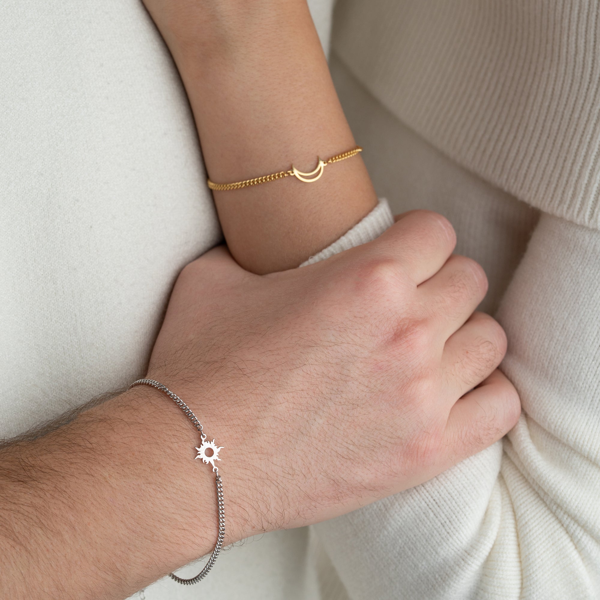 MOND UND SONNE PARTNERARMBAND | 925 SILBER