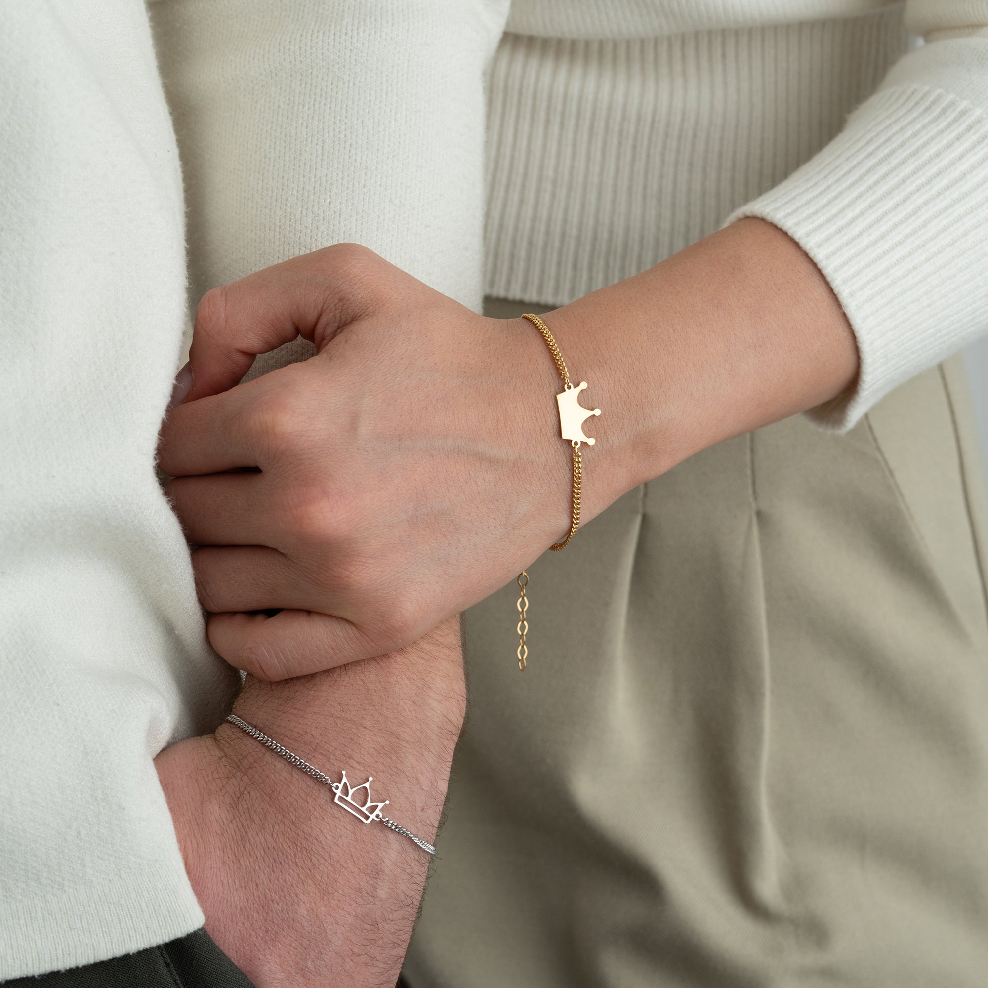 KÖNIG UND KÖNIGIN PARTNERARMBAND | 925 SILBER