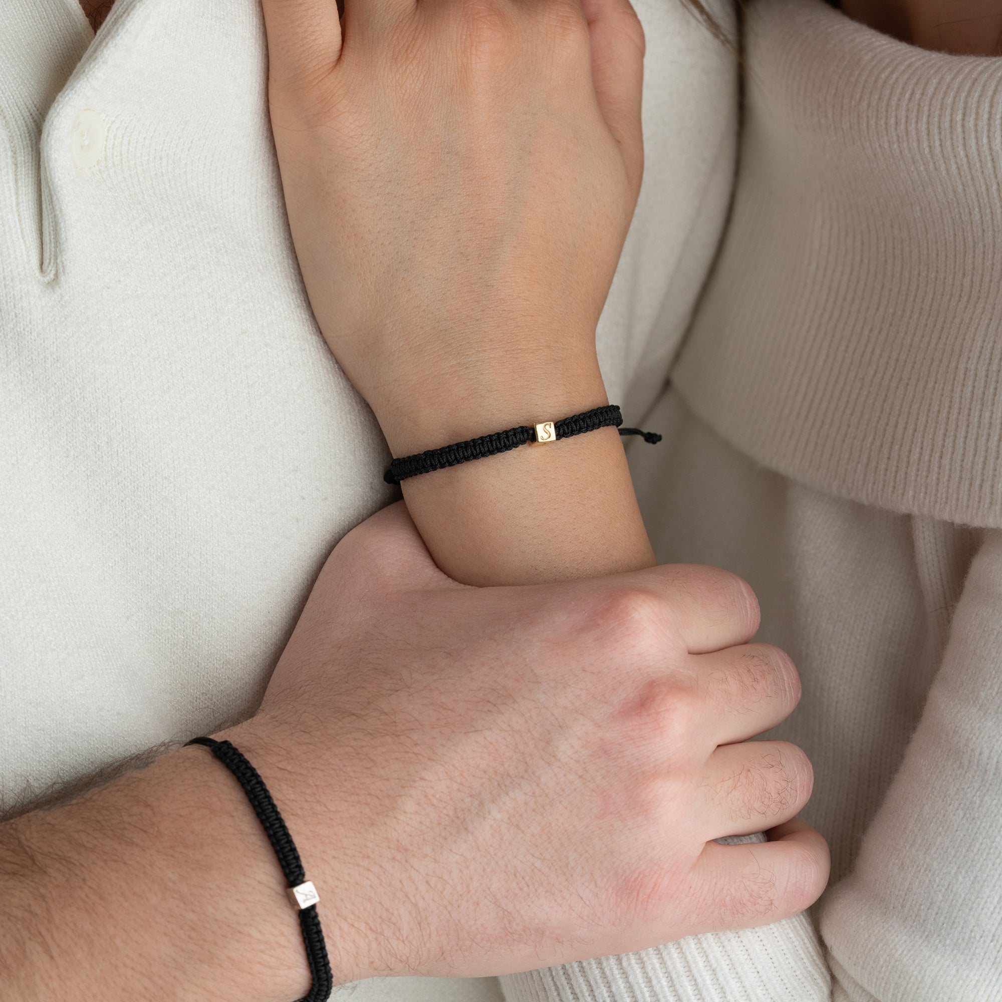 FADEN UND BUCHSTABE PARTNERARMBAND | 925 SILBER