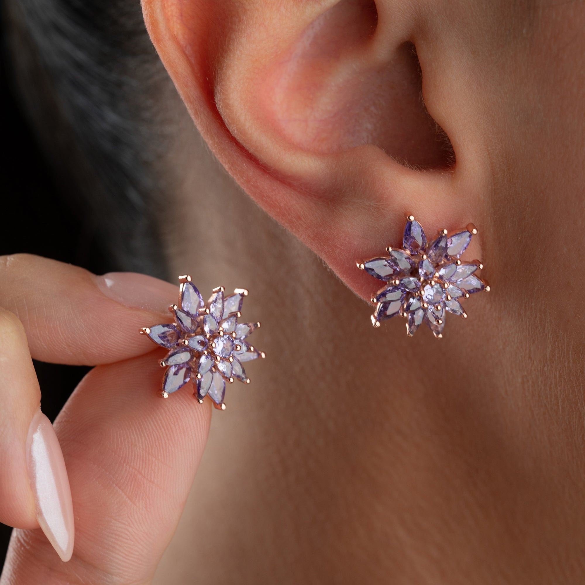 LOTUS LILA OHRRINGE | 925 SILBER