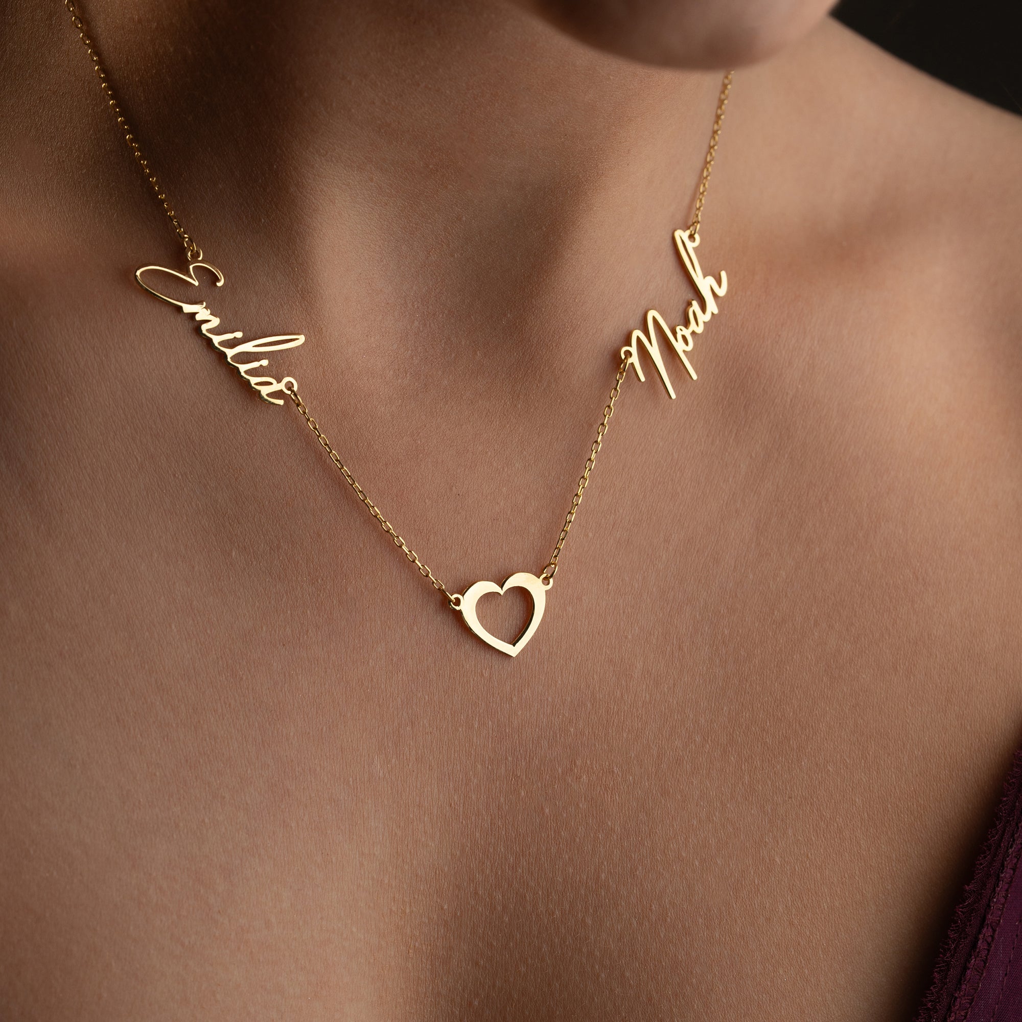 2'ER NAMENSKETTE MIT HERZ | 925 SILBER