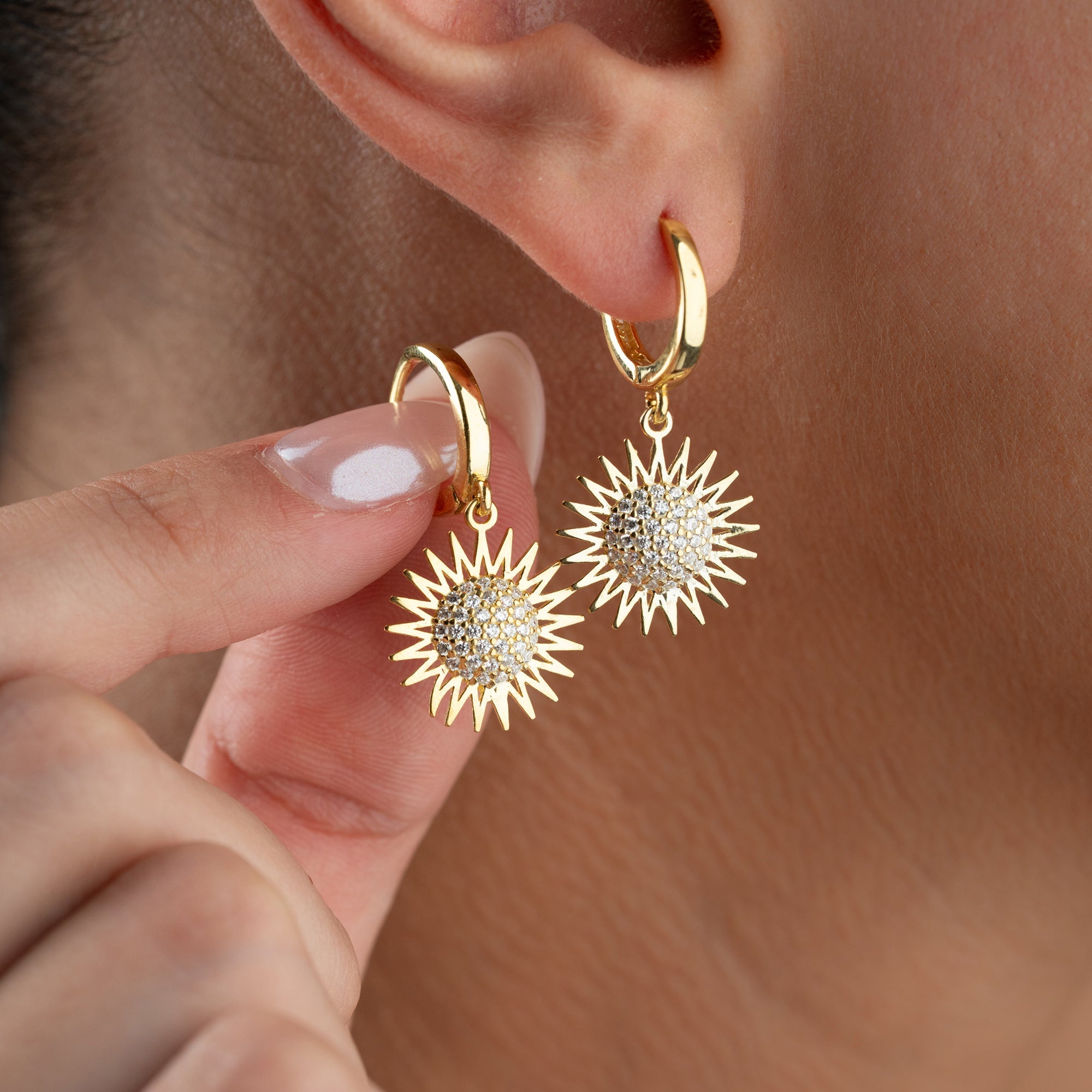 SUN STONE OHRRINGE | 925 SILBER.