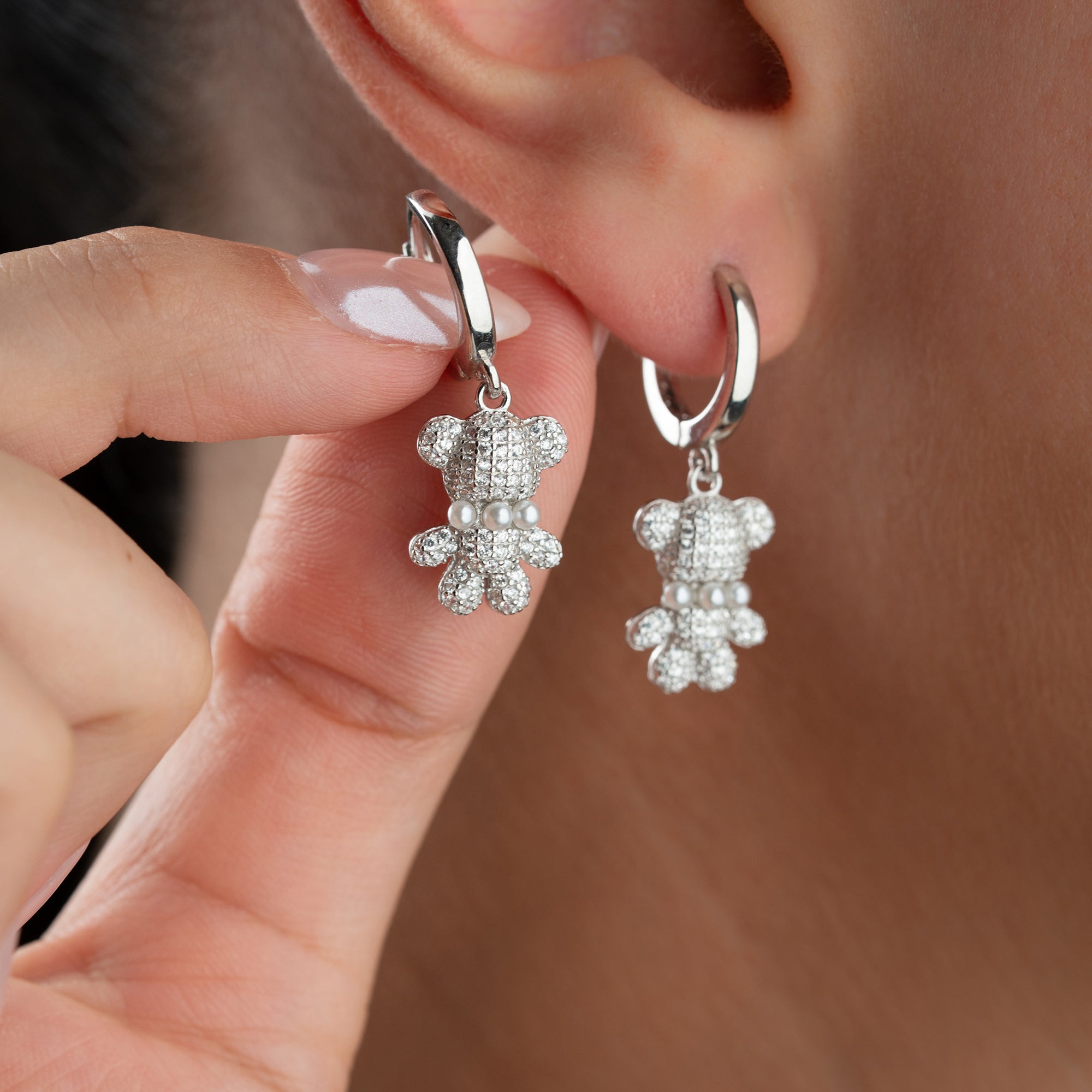 MINI TEDDY OHRRINGE | 925 SILBER.