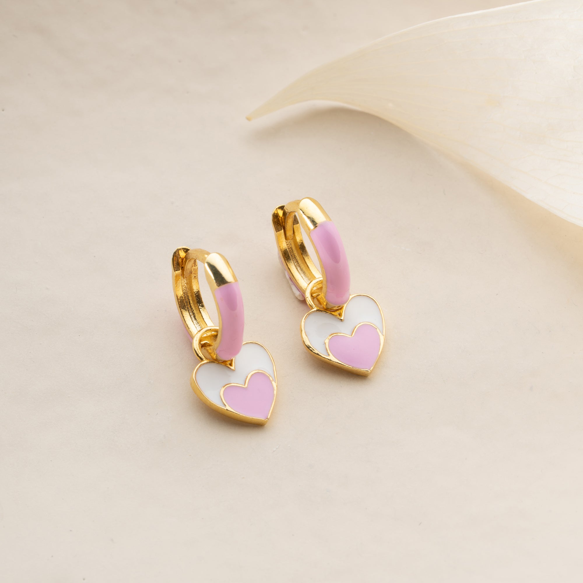 KINDER ZWEIER HERZ OHRRINGE | 925 SILBER