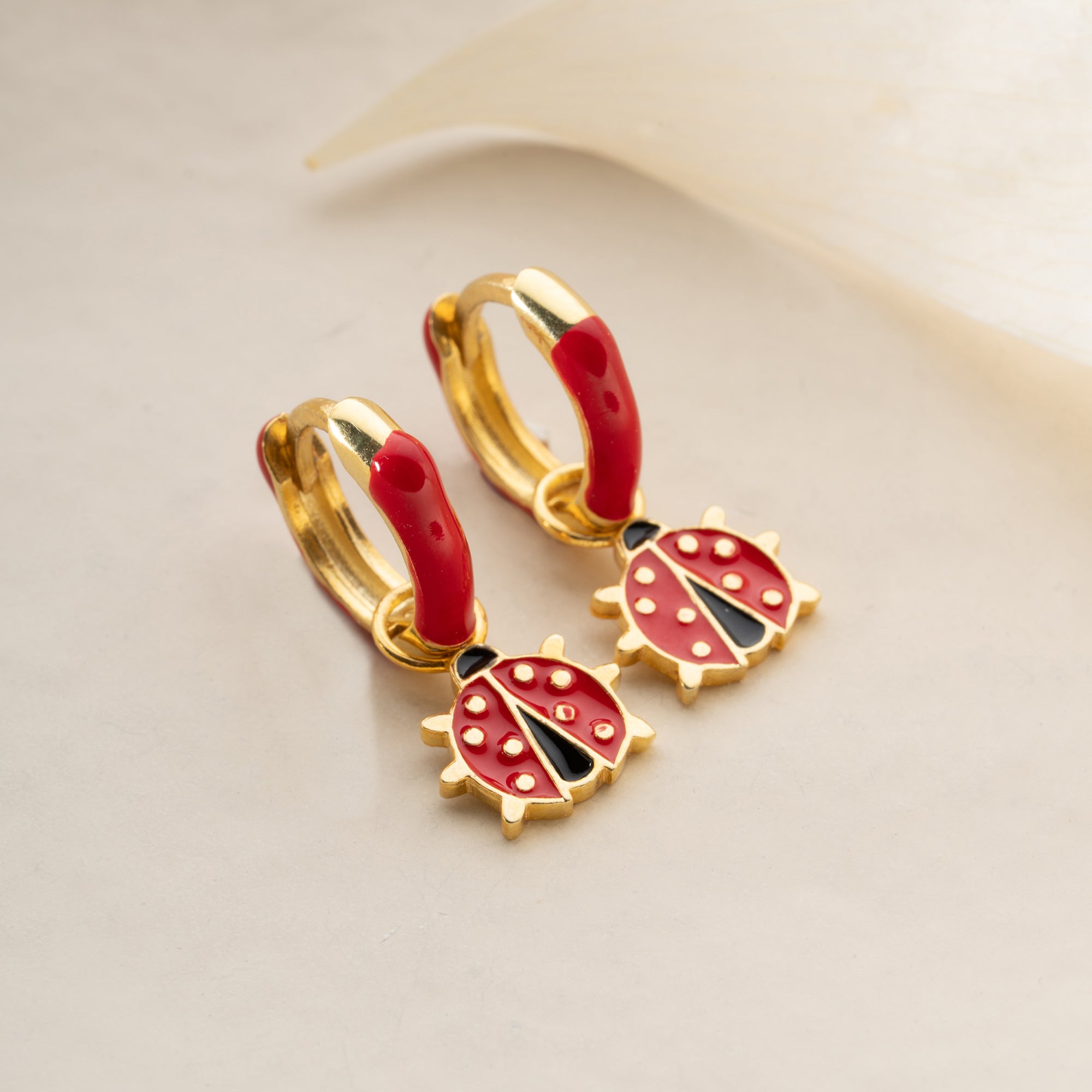 KINDER MARIENKÄFER OHRRINGE | 925 SILBER