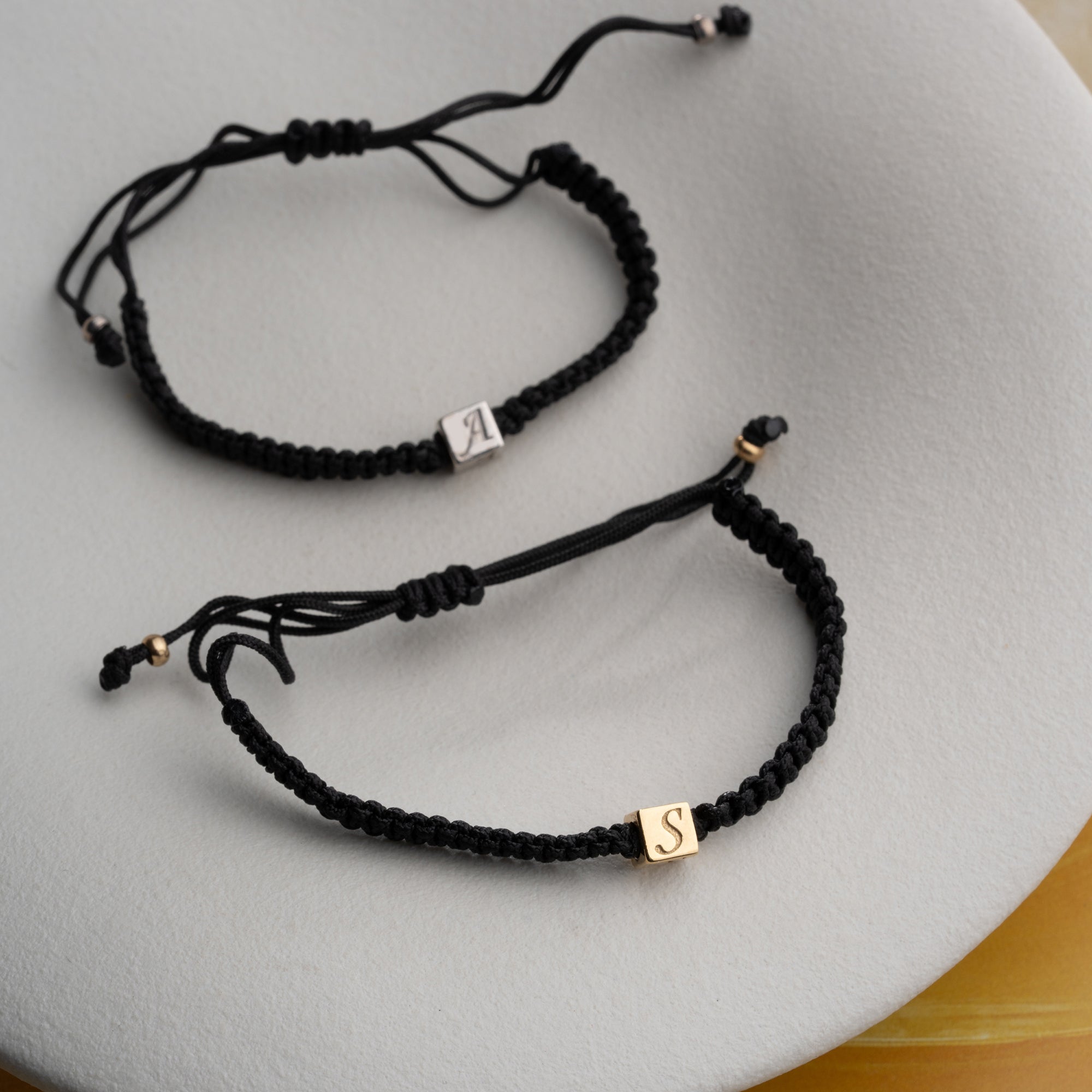 FADEN UND BUCHSTABE PARTNERARMBAND | 925 SILBER