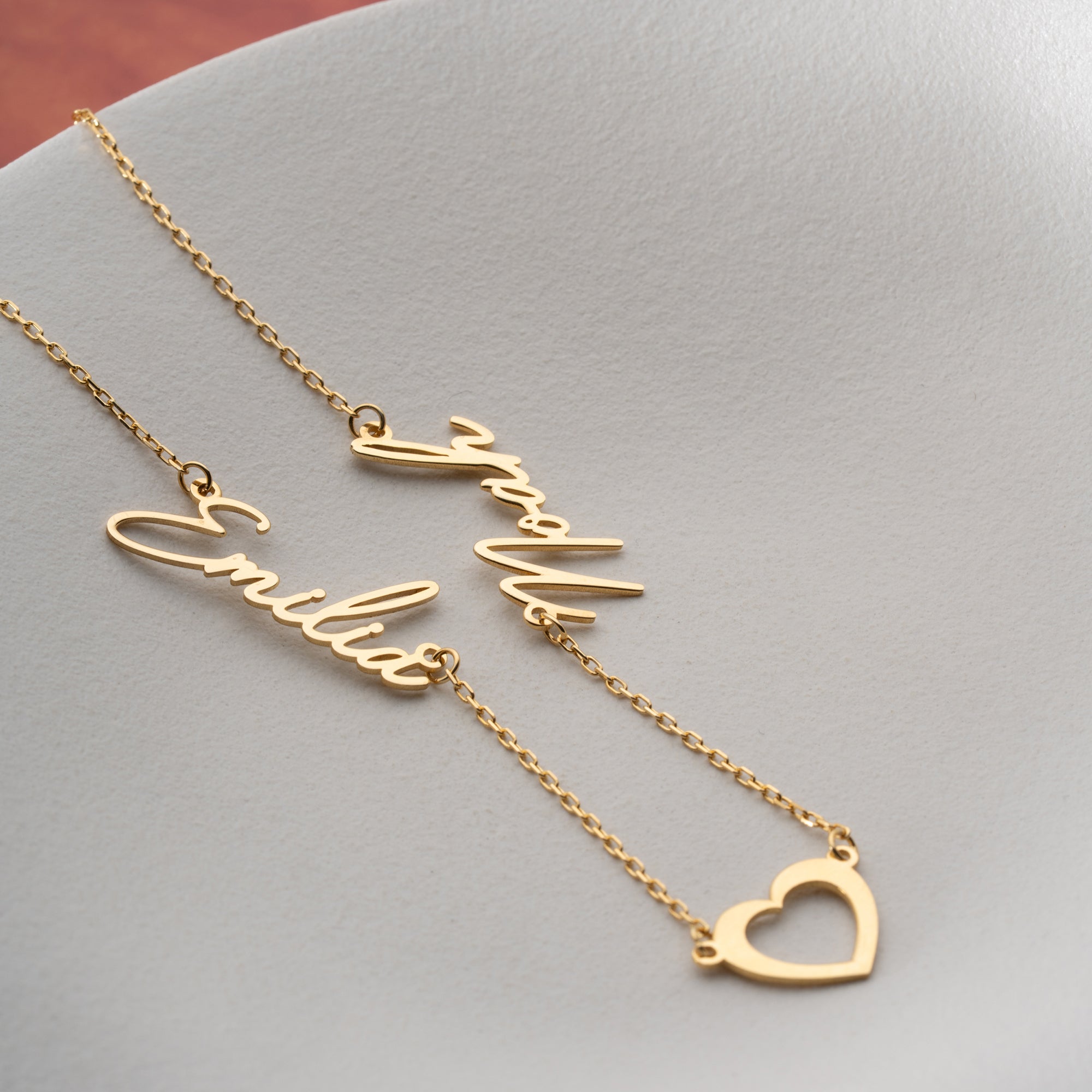 2'ER NAMENSKETTE MIT HERZ | 925 SILBER