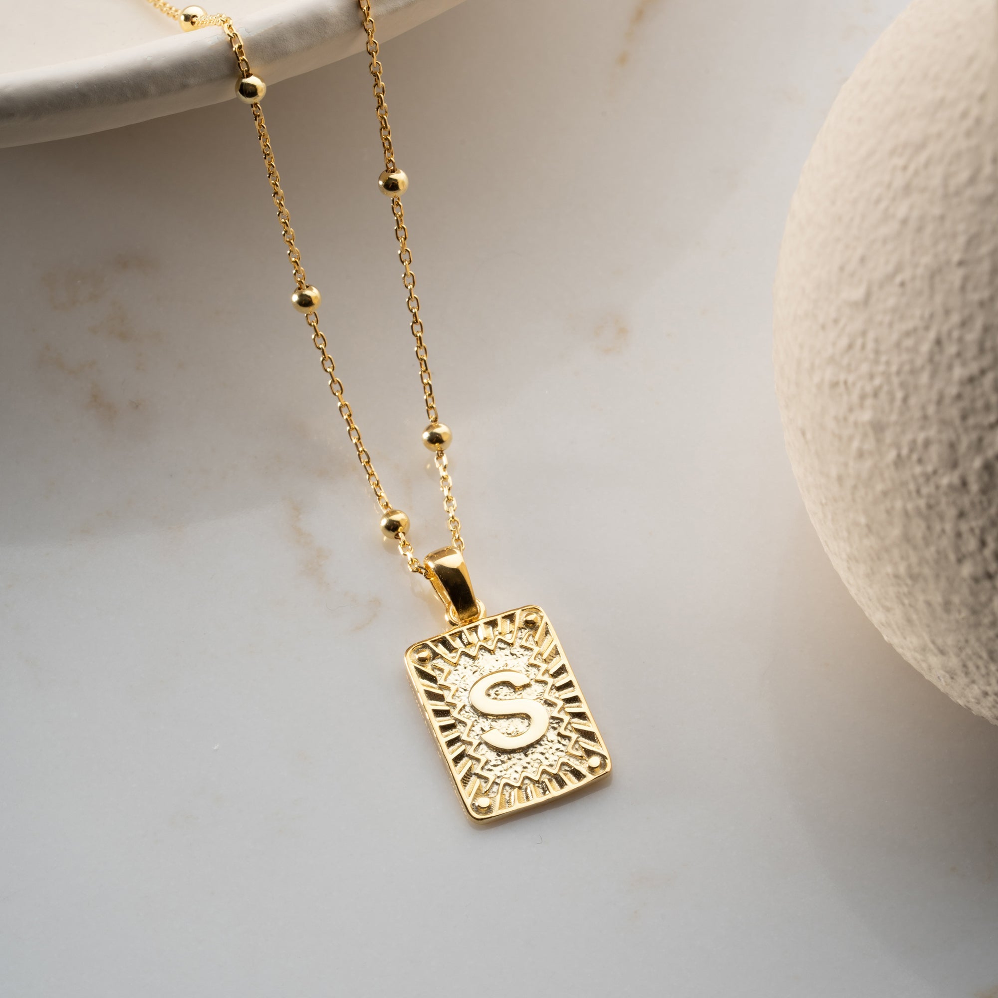 VINTAGE LETTER NECKLACE | 925 SILBER