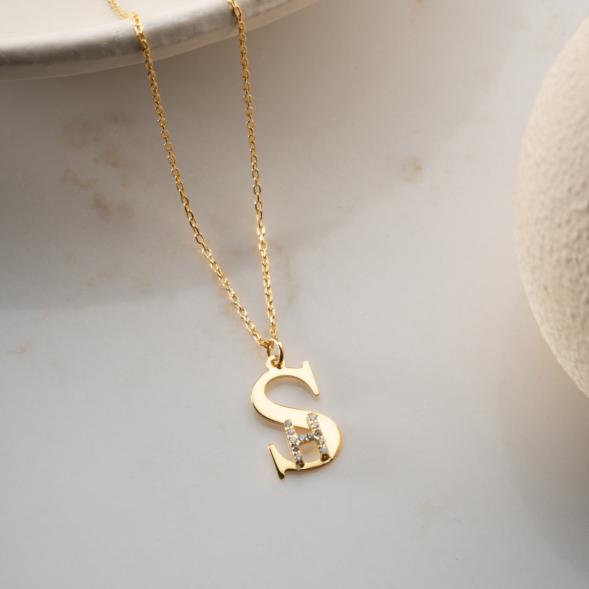 INITIALEN COMBO HALSKETTE | 925 SILBER