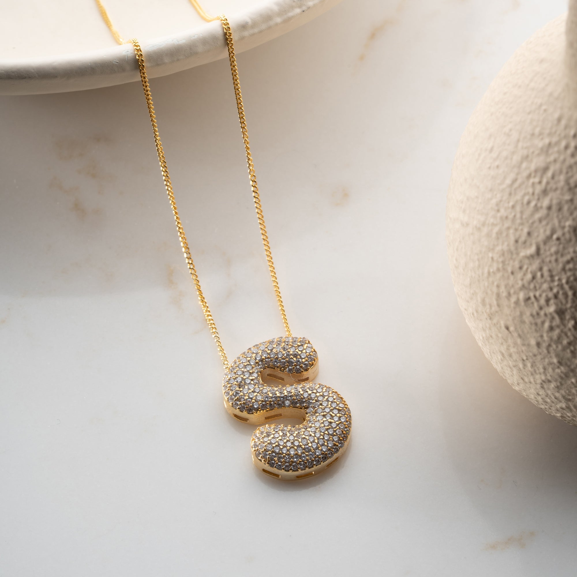 ICON BOMB ZIRKONIA BUCHSTABEN HALSKETTE | 925 SILBER