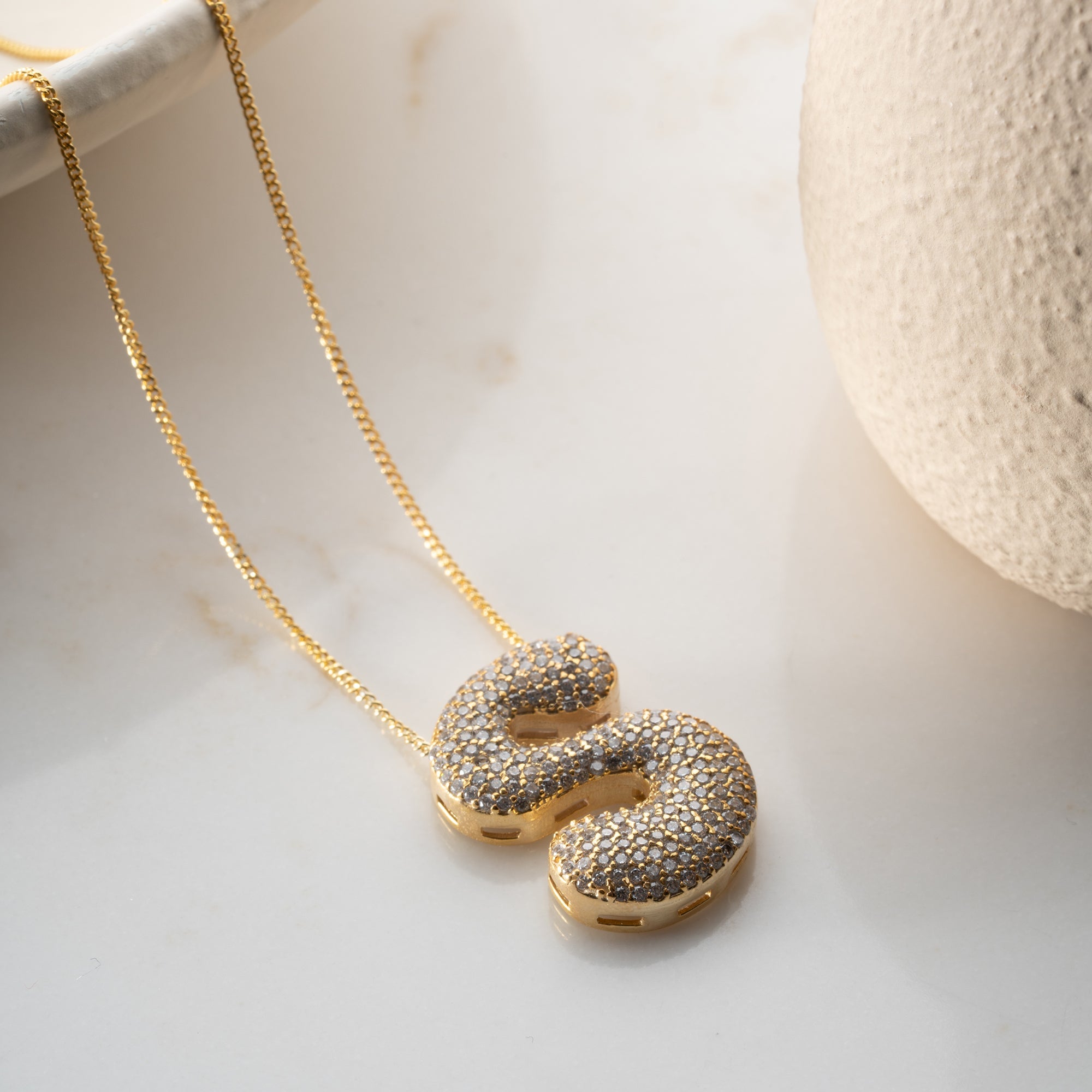 ICON BOMB ZIRKONIA BUCHSTABEN HALSKETTE | 925 SILBER