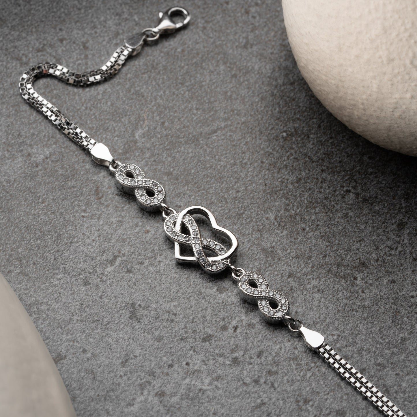 HERZ INFINITY ARMBAND | 925 SILBER