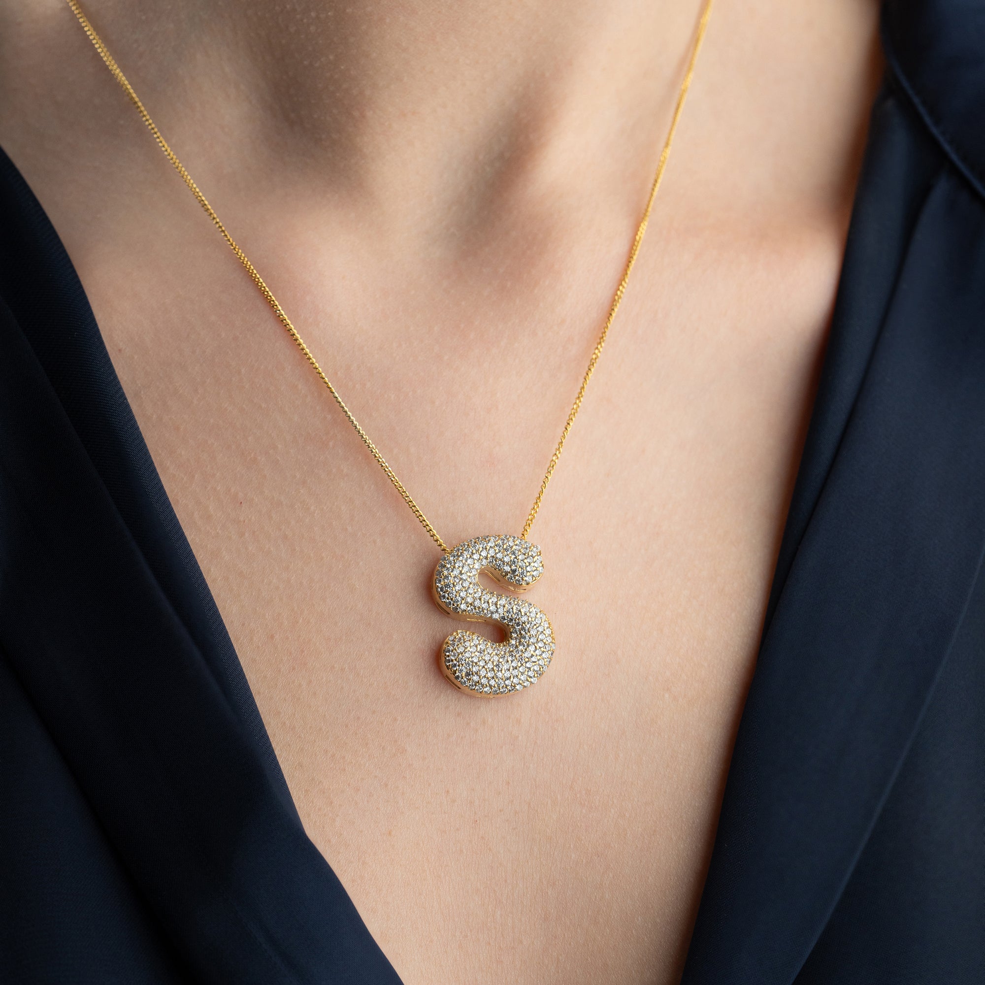 ICON BOMB ZIRKONIA BUCHSTABEN HALSKETTE | 925 SILBER