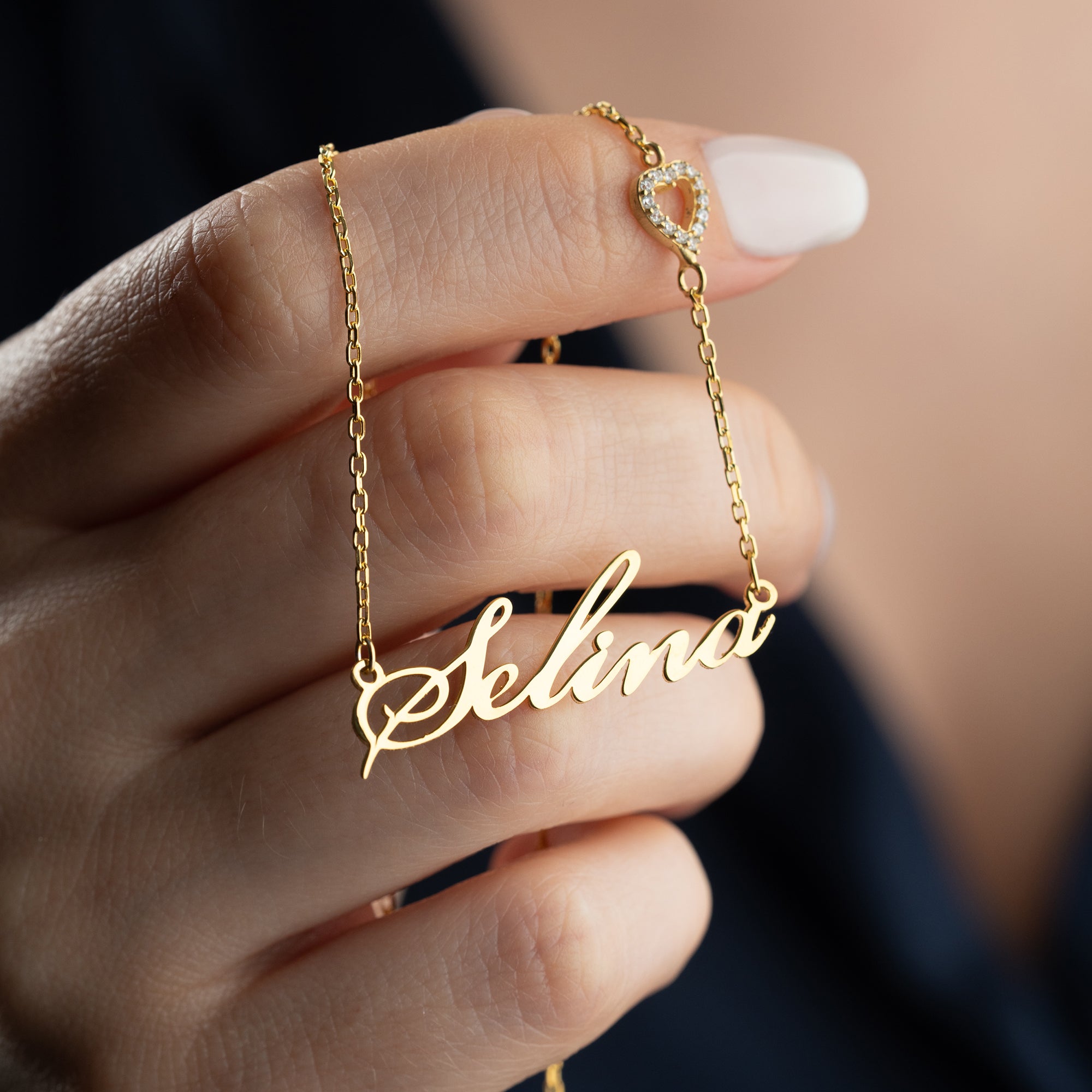 NAMENSKETTE MIT ZIRKONIA HERZ | 925 SILBER