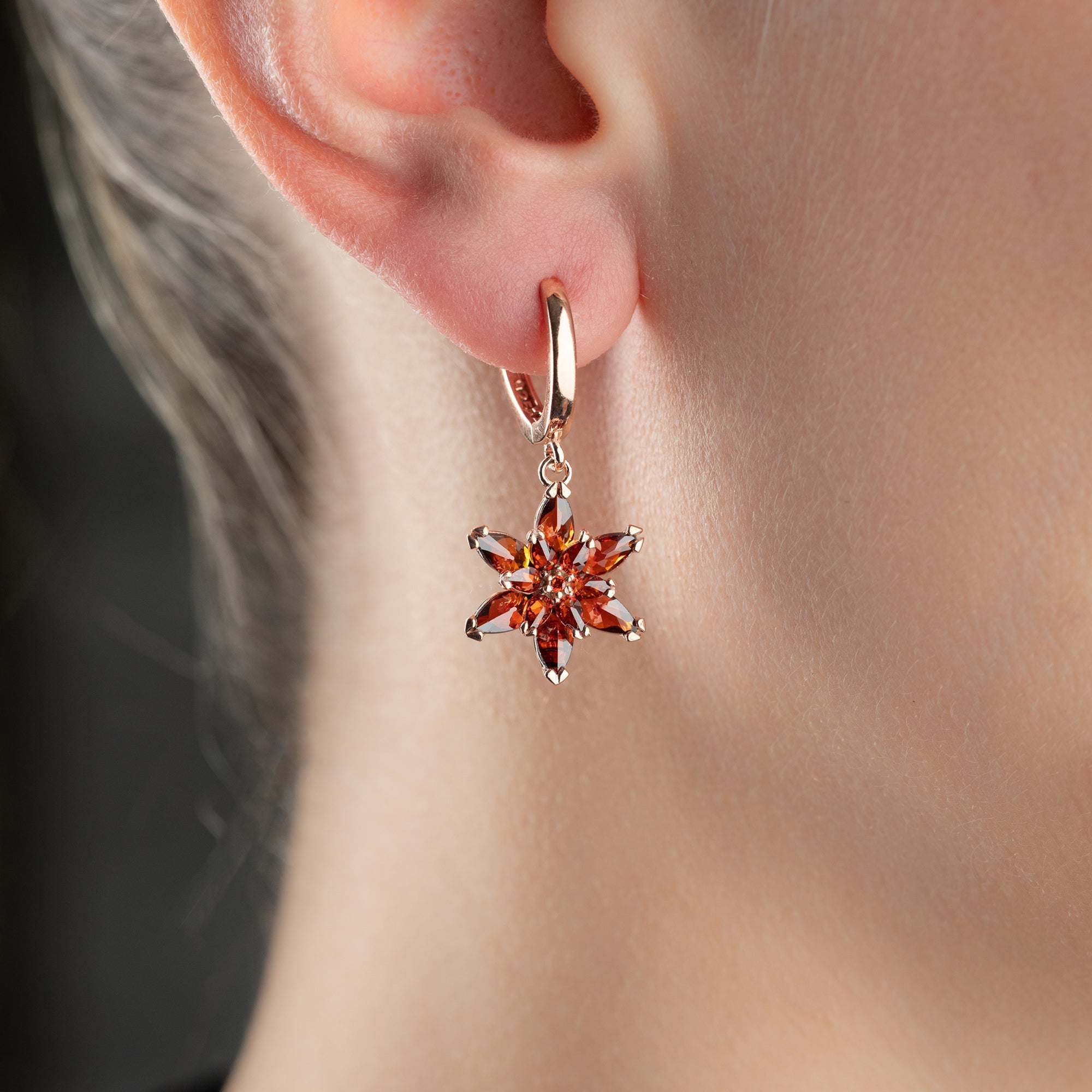 ROTE LOTUS OHRRINGE | 925 SILBER