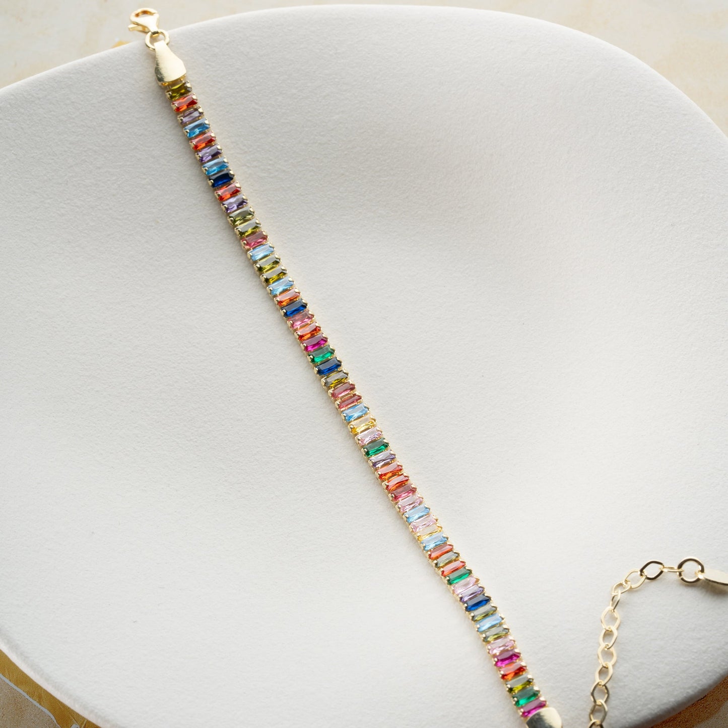 COLORFULL BAGUETTE ARMBAND | 925 SILBER