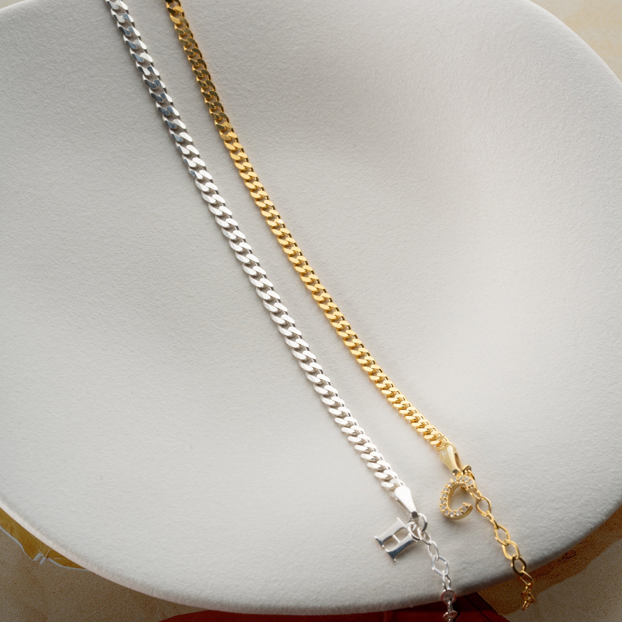 GOURMET BUCHSTABEN PARTNERARMBAND | 925 SILBER