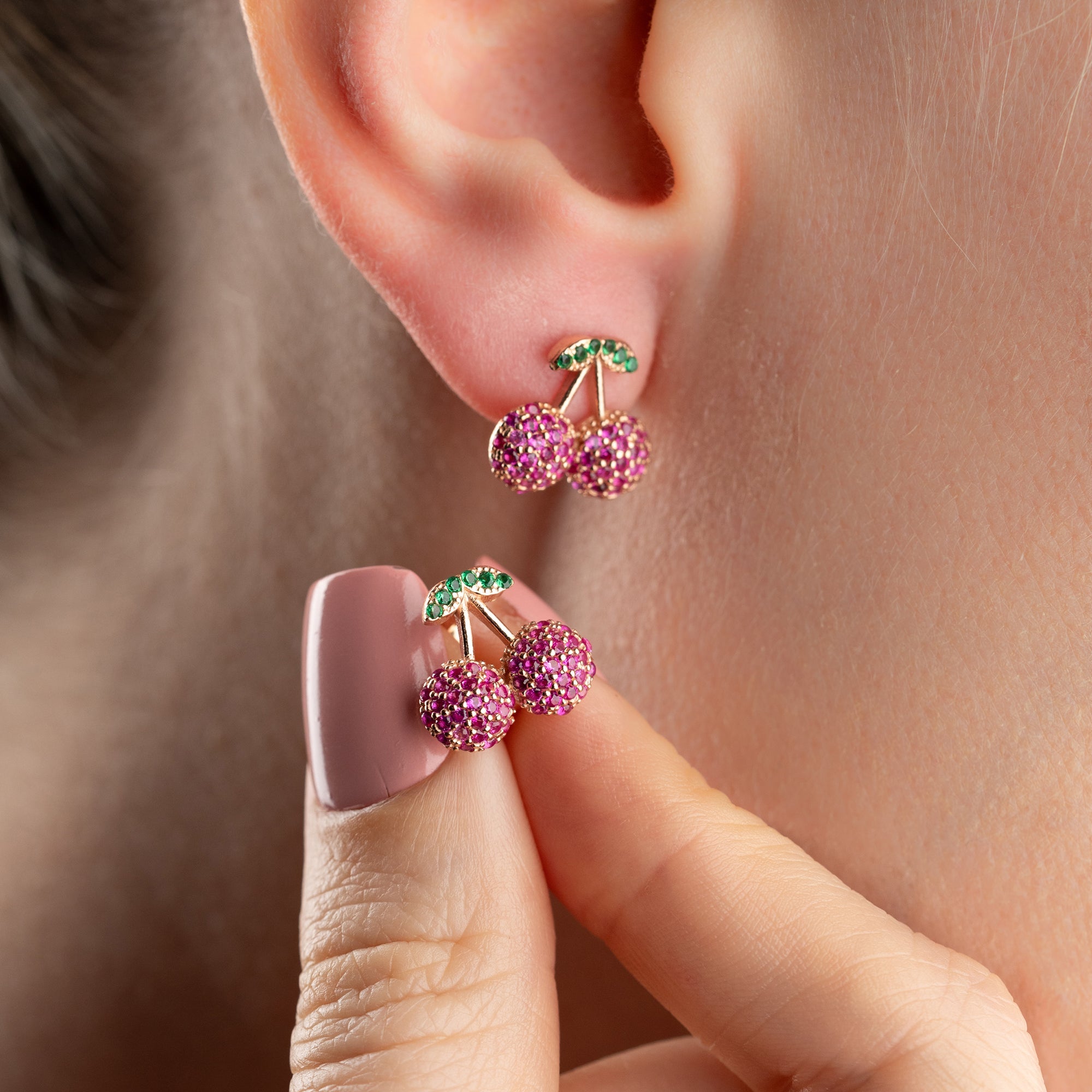 CHERRY OHRRINGE | 925 SILBER